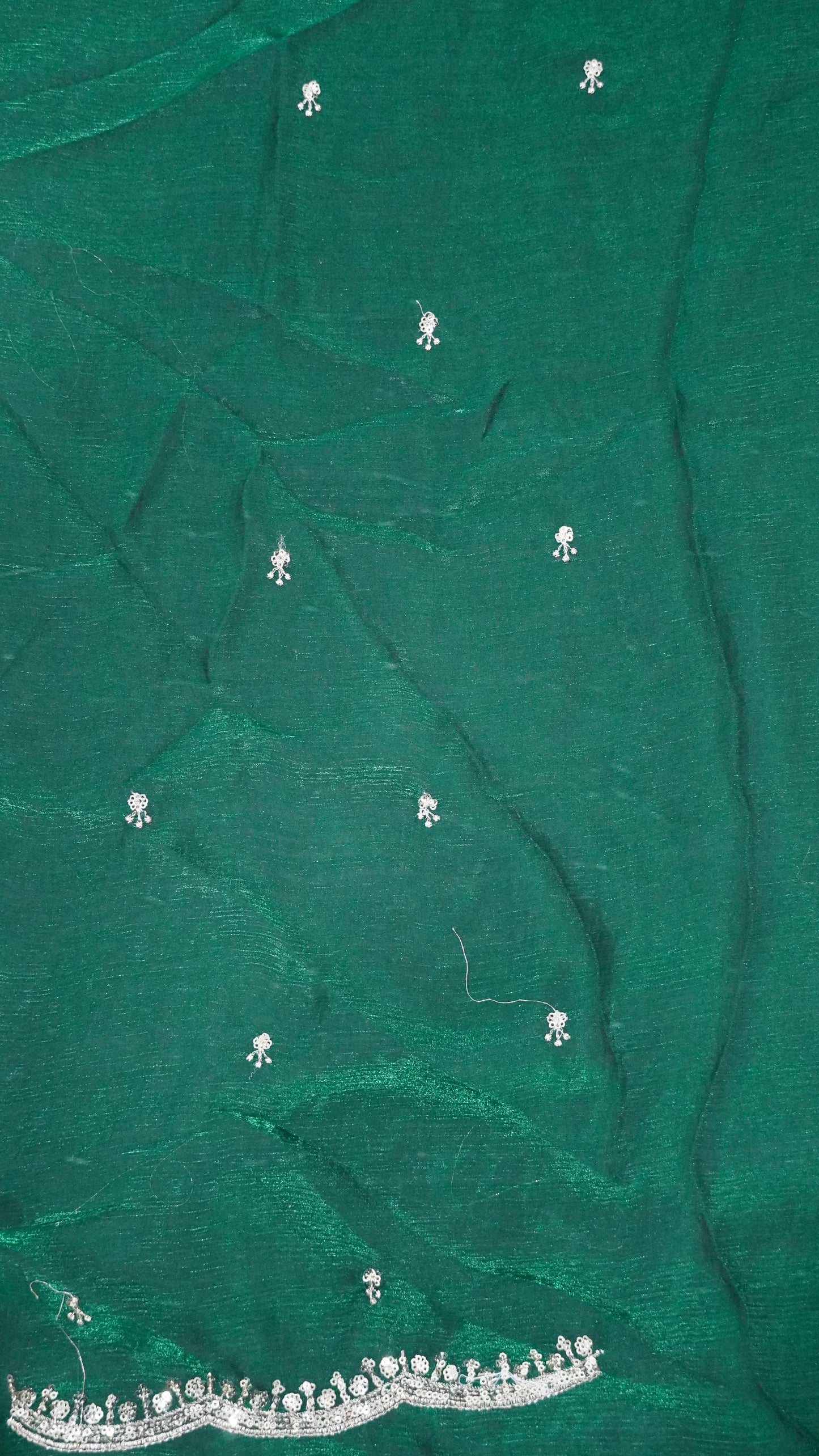 Space Silk Saree - Lines Designer Green