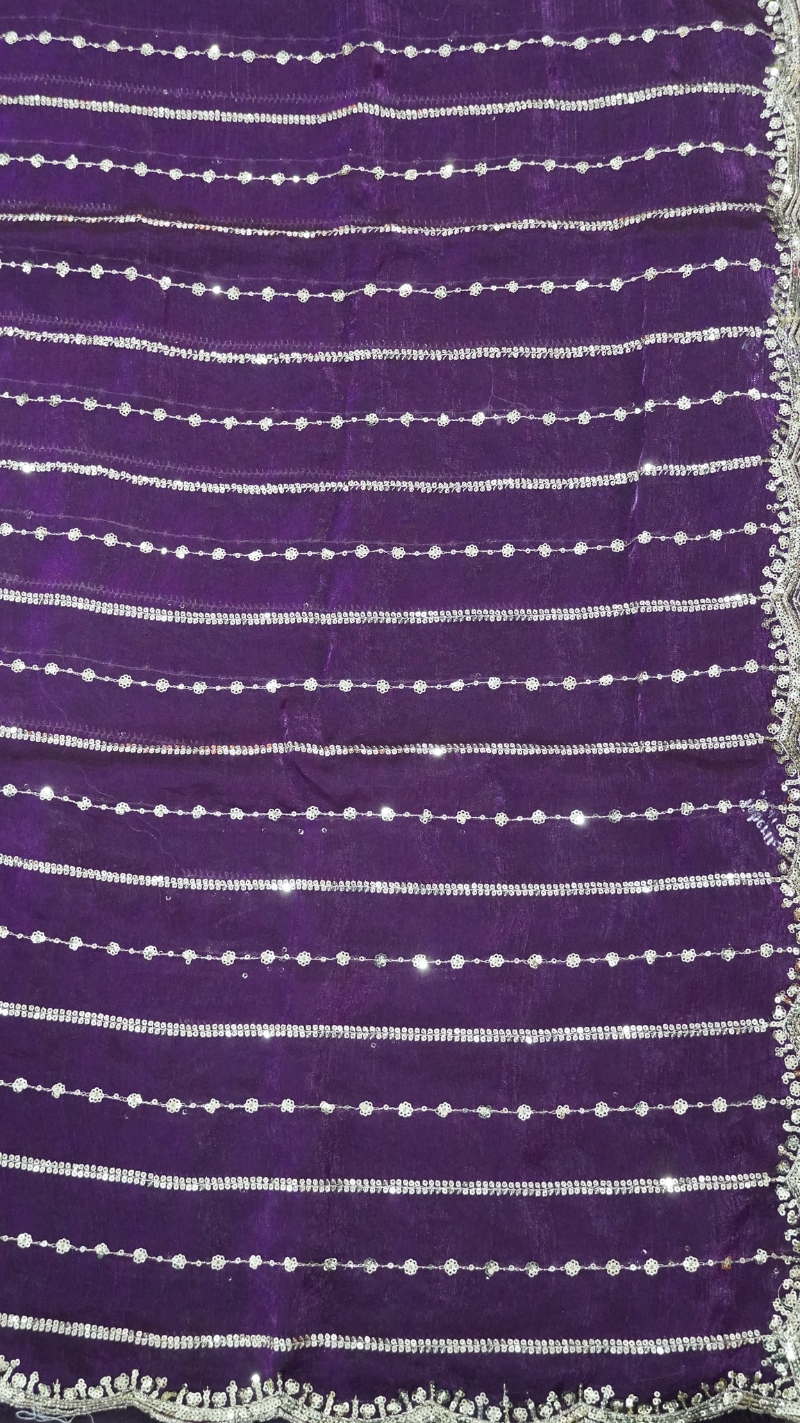 Space Silk Saree - Lines Designer Wine