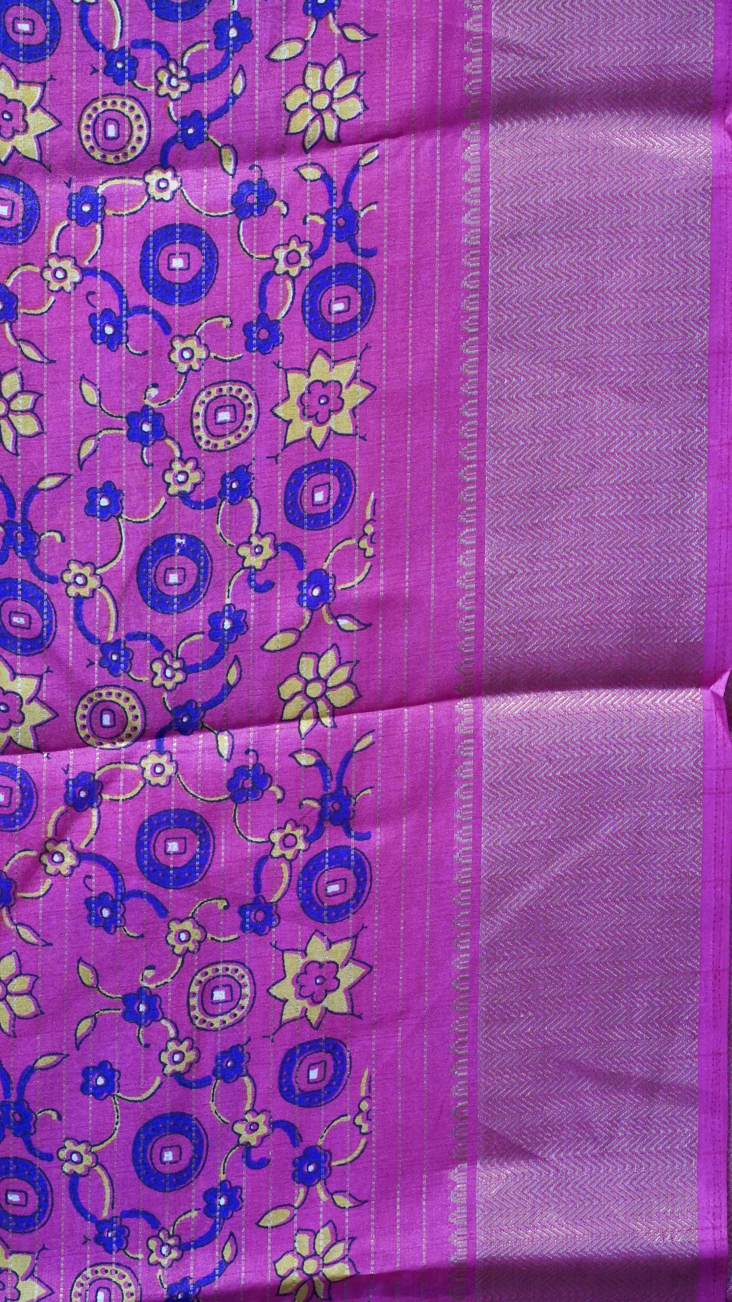 Dola Silk Saree Zari lines- Mustard