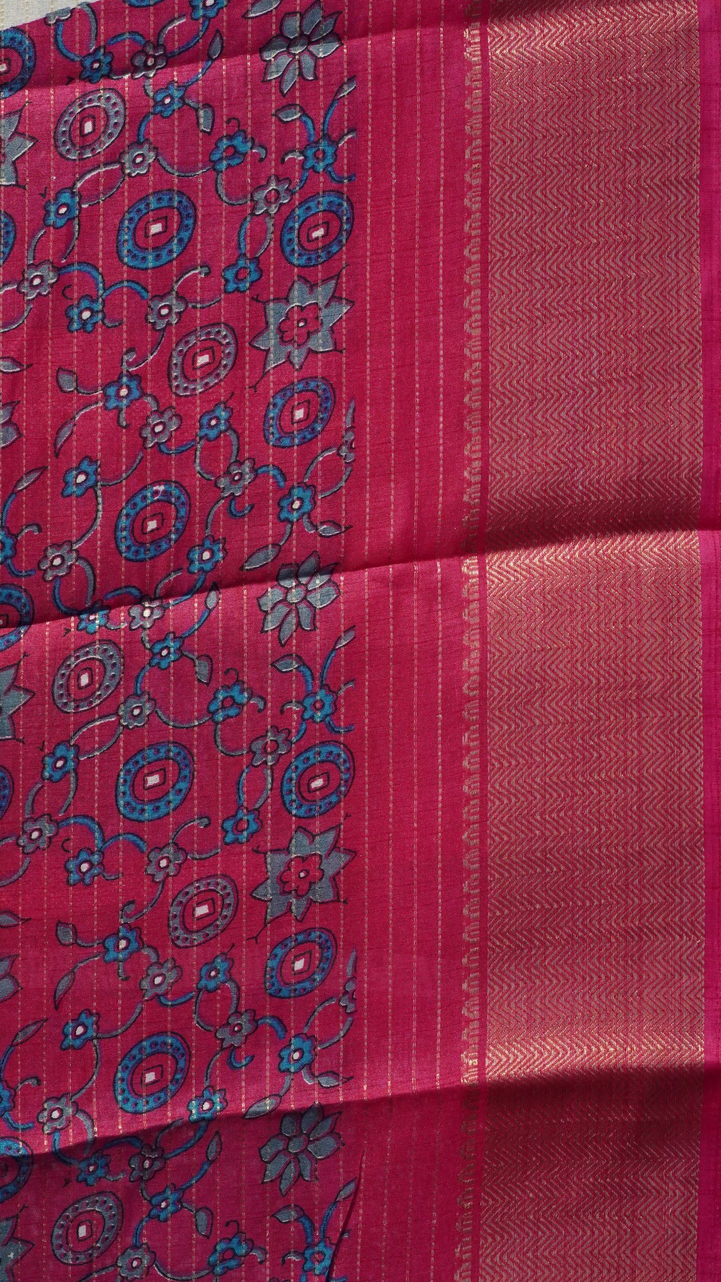 Dola Silk Saree Zari lines-Blue