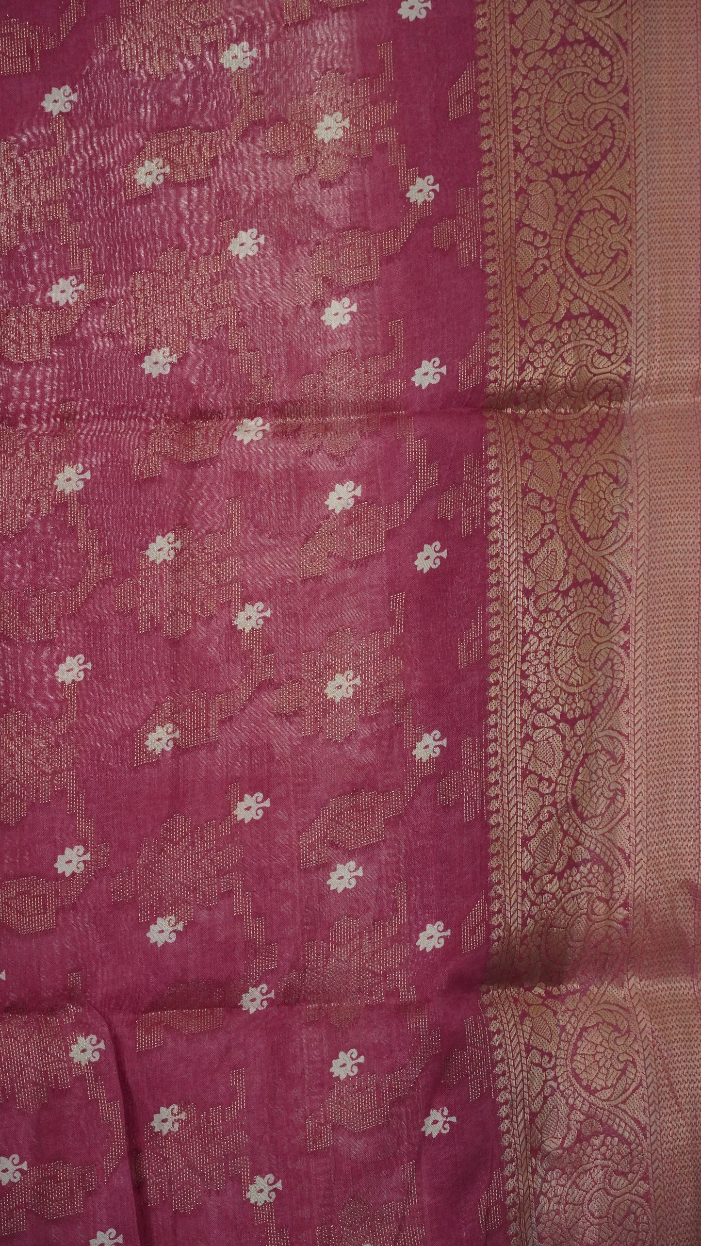 Dola Silk Saree Elephant print-Onion pink