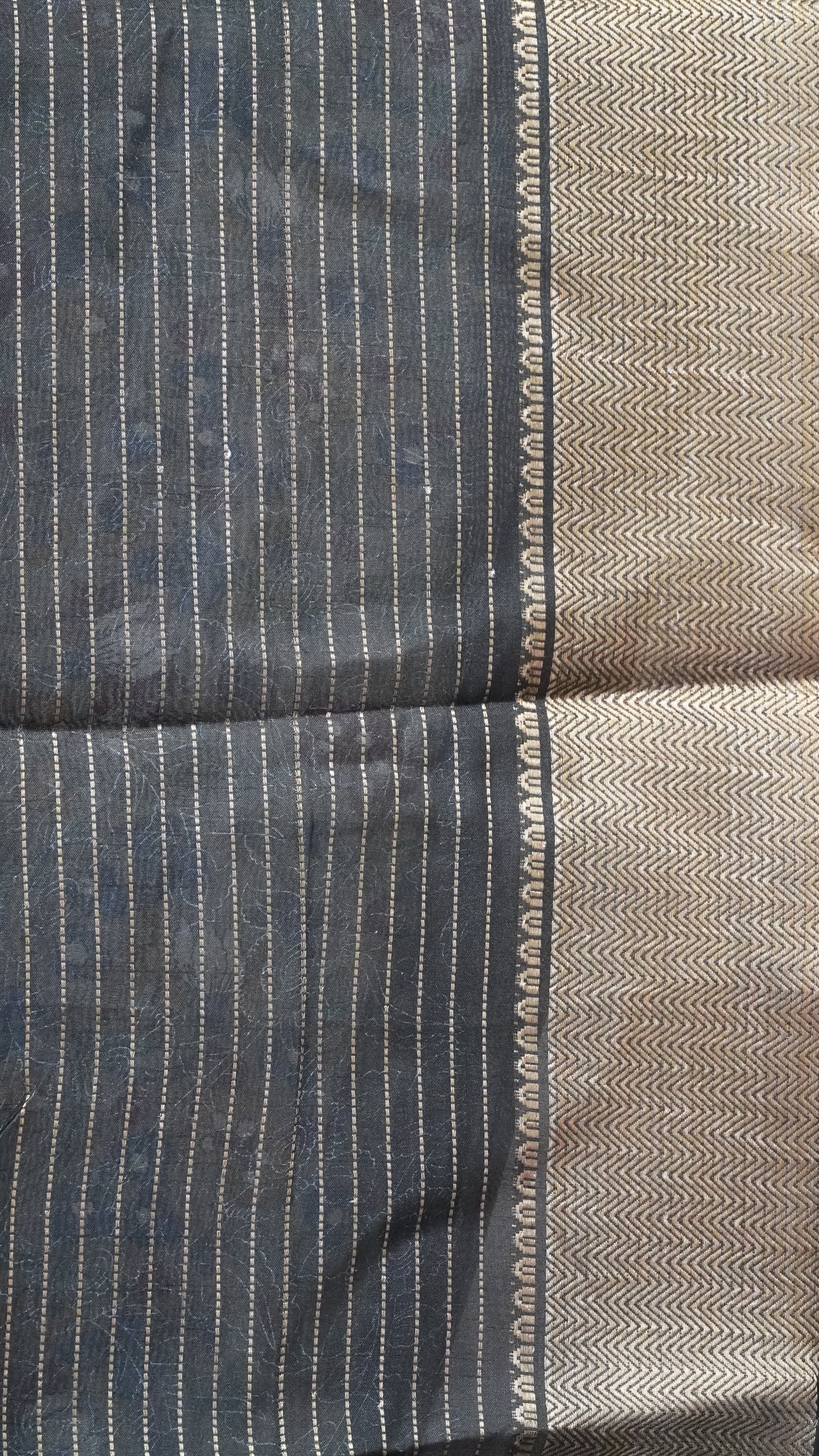 Dola Silk Saree Floral Zari Lines-Grey