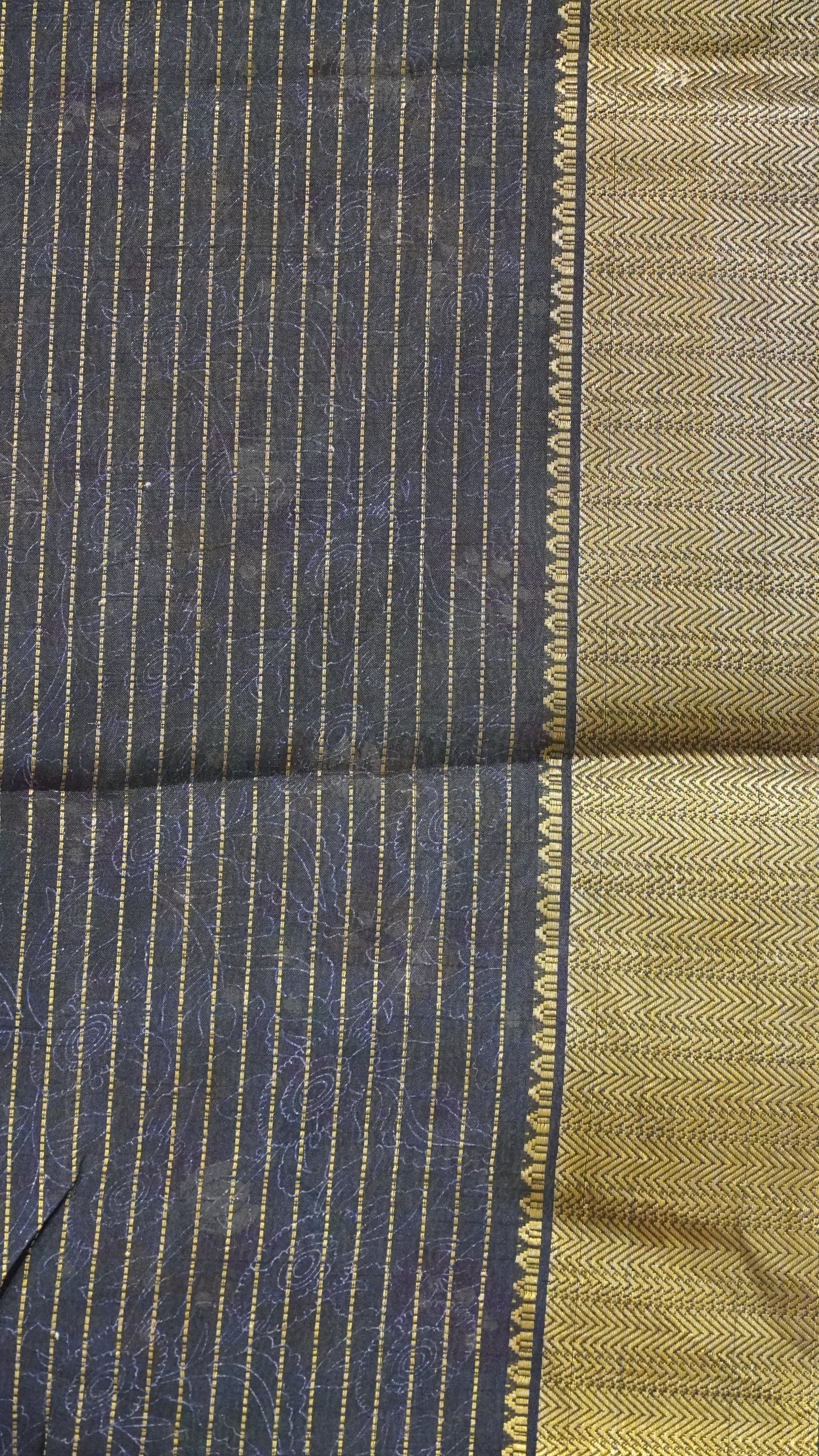 Dola Silk Saree Floral Zari Lines-Blue
