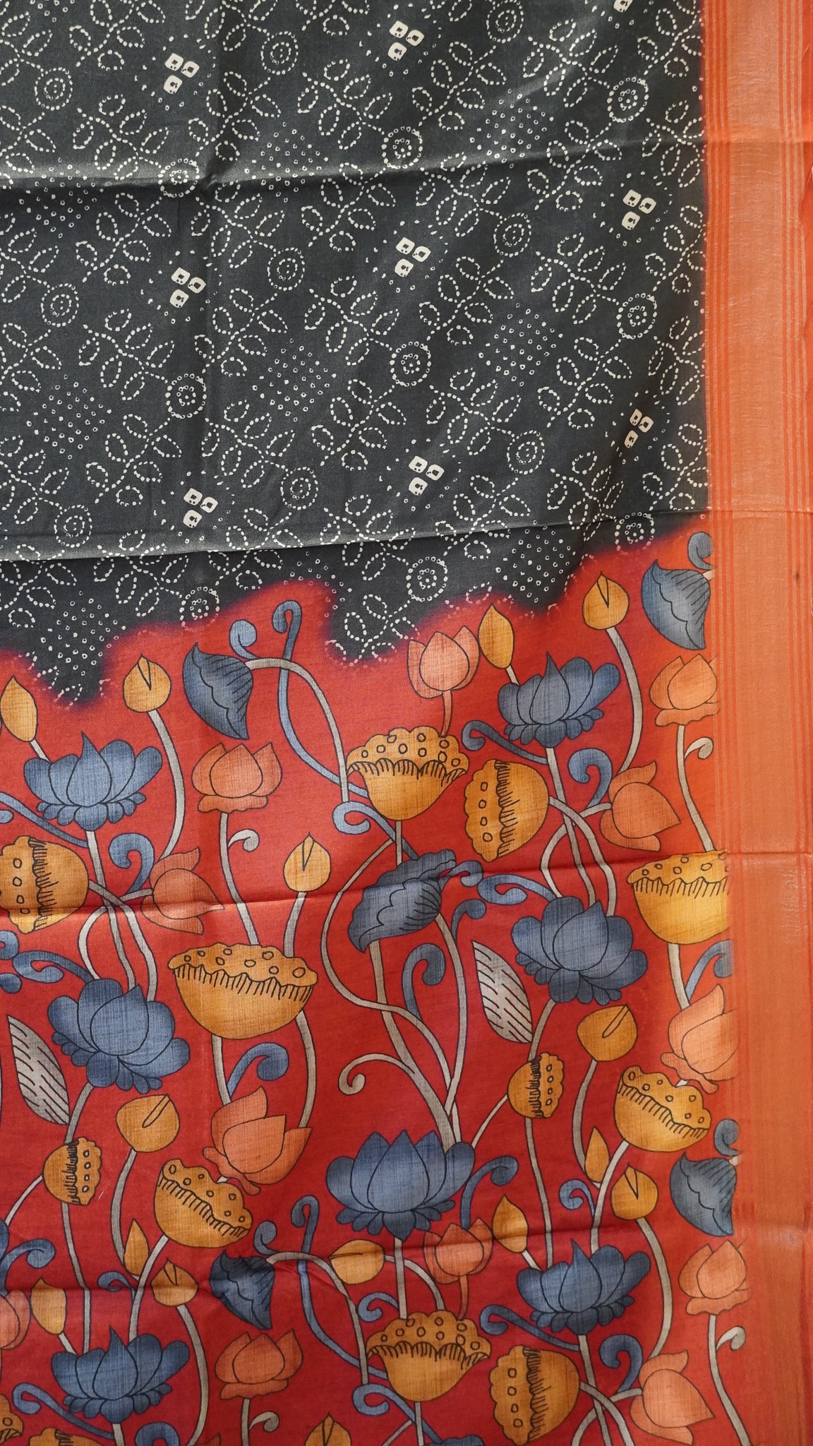 Dola Silk Saree Bandhini Print-Black