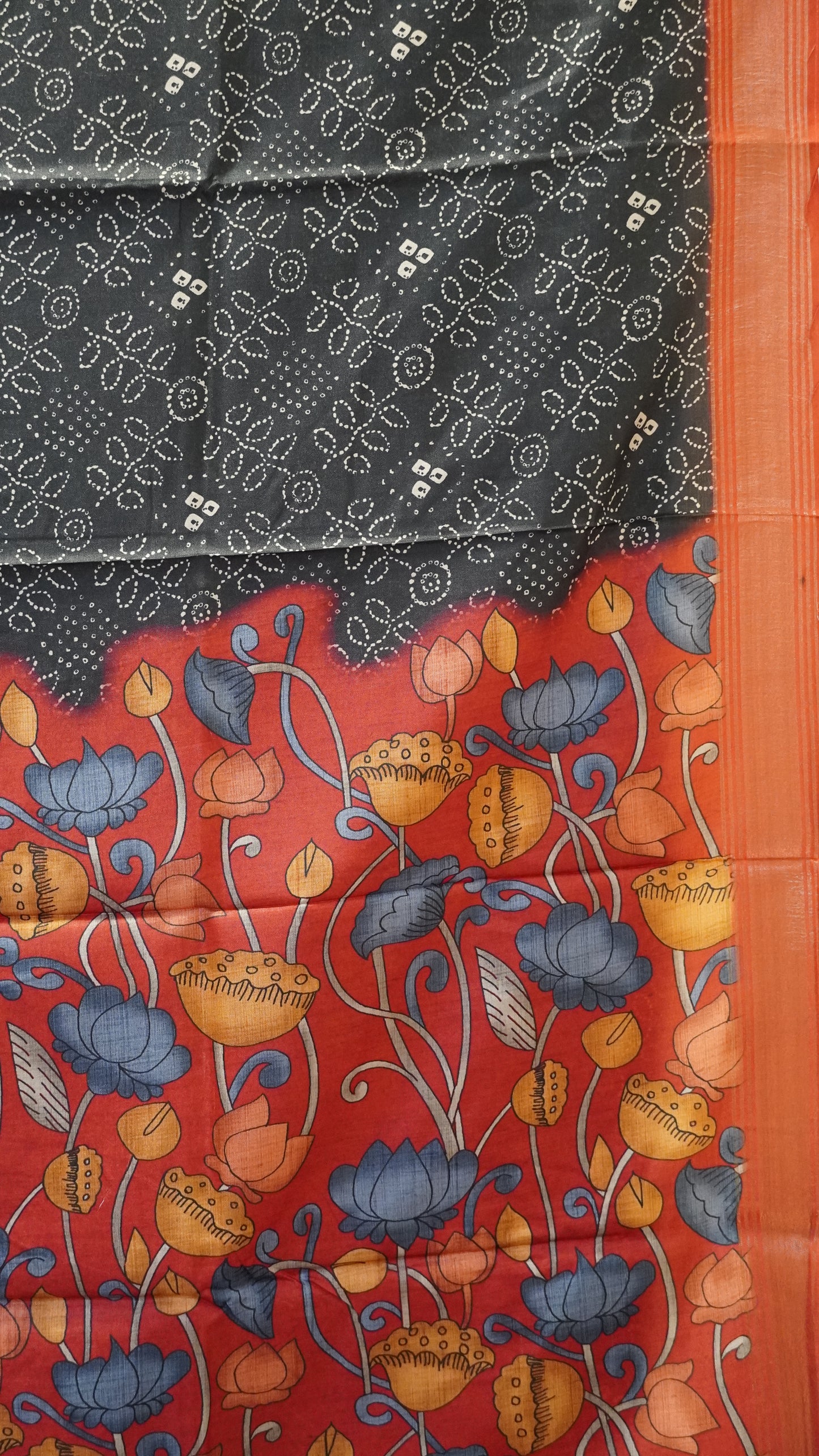 Dola Silk Saree Bandhini Print-Black