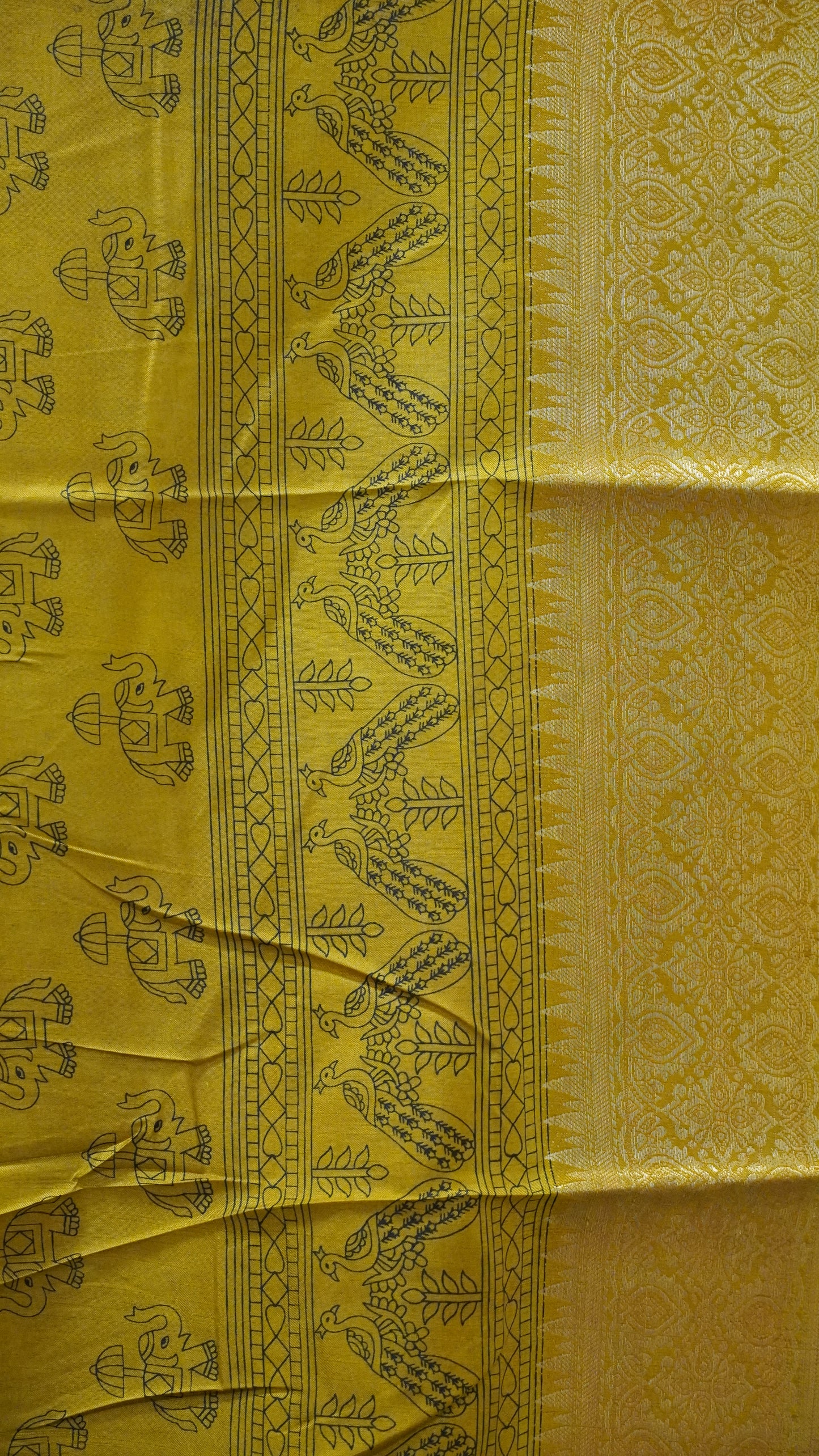 Dola Silk Saree Elephant Print-Lavender