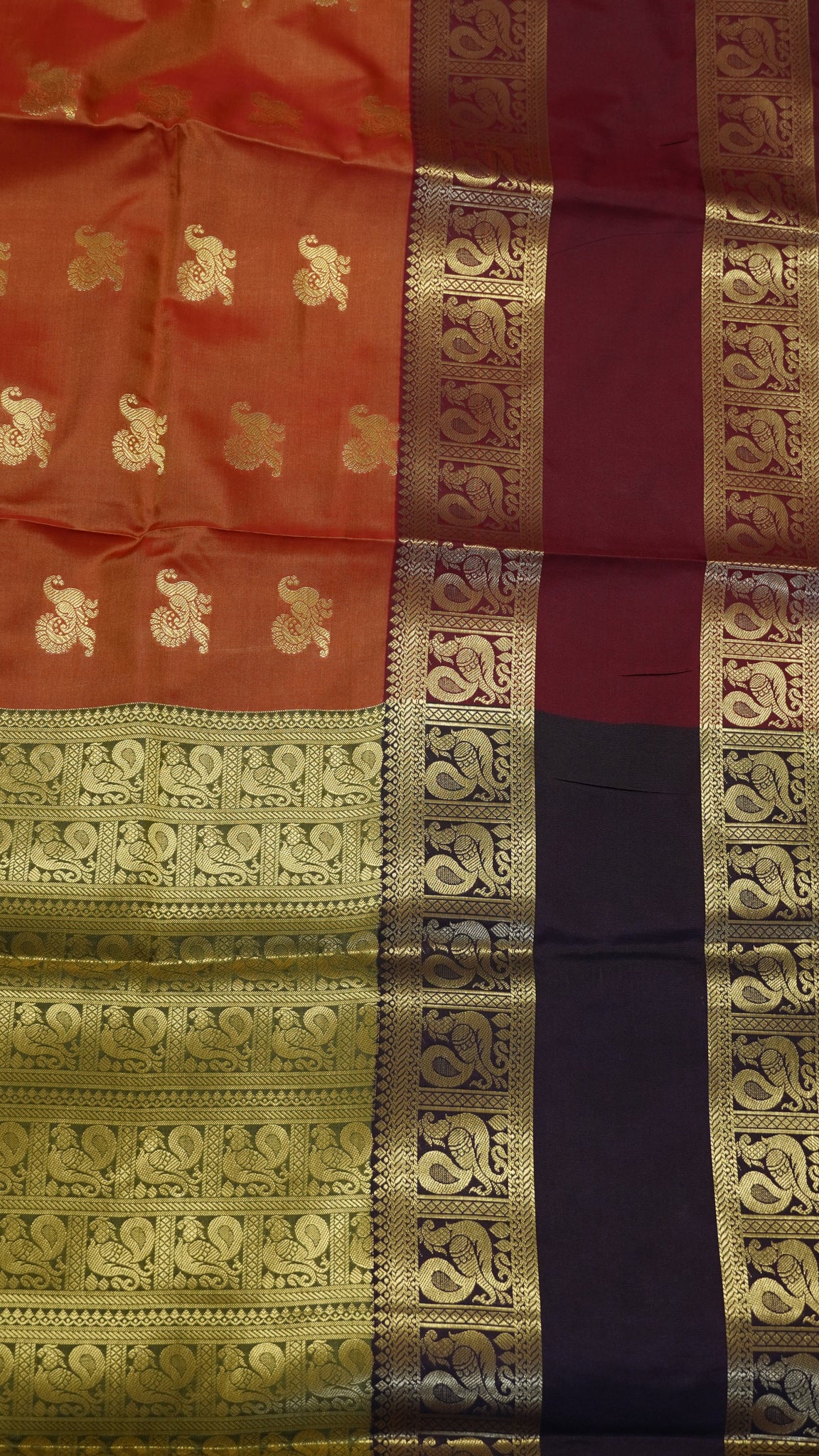 Semi Soft Silk Saree- Annam Border Orange