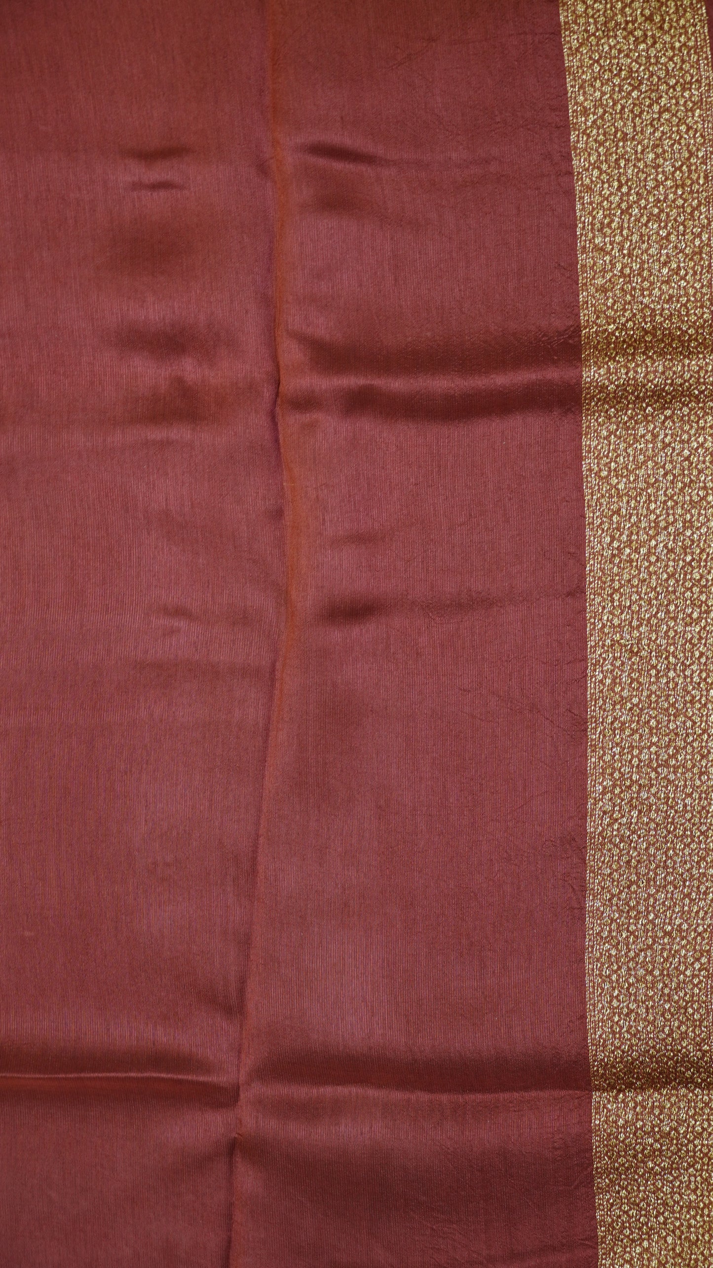 Banarasi Tussar - Tower Border Muted Maroon