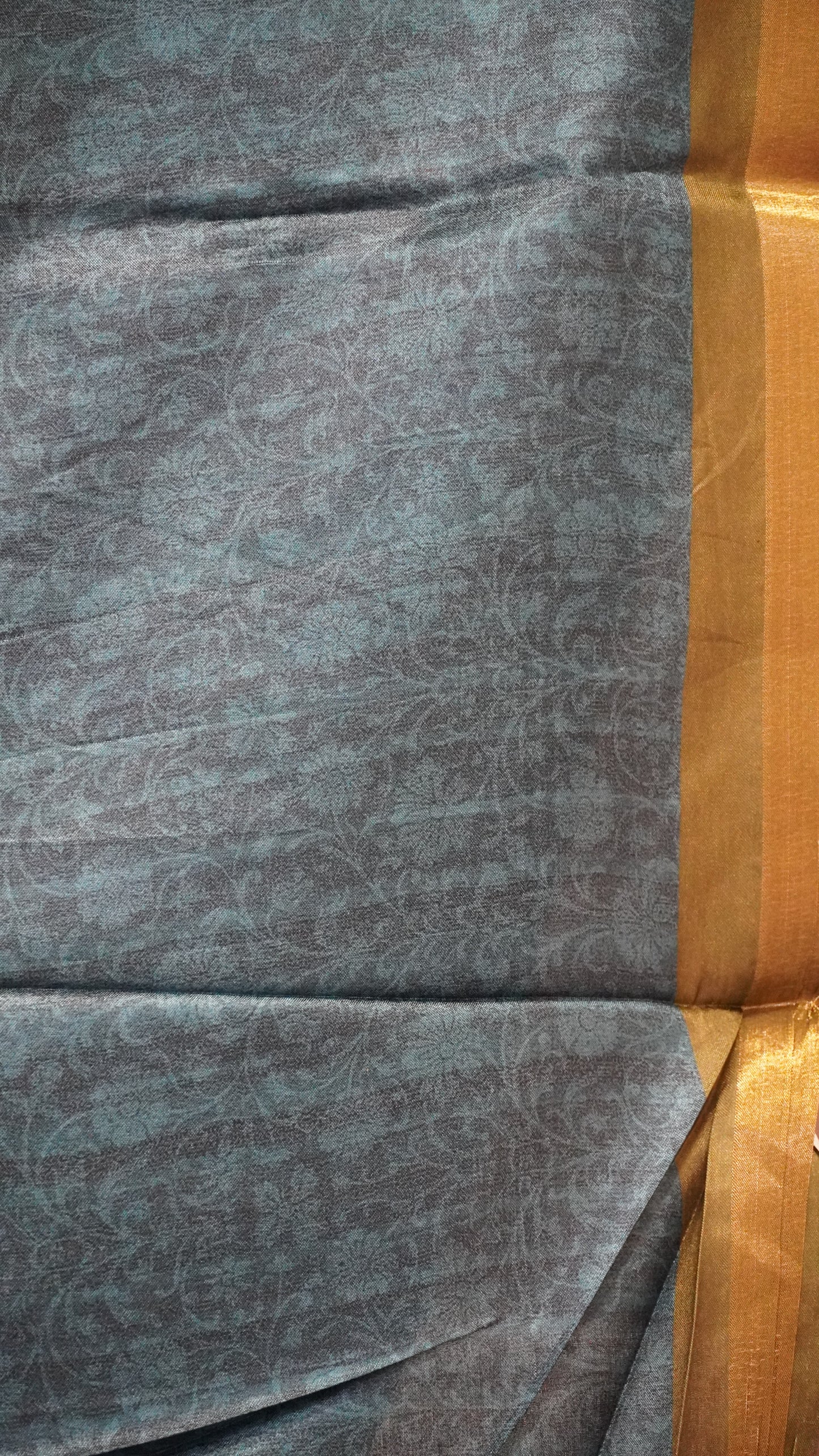 Dola Silk Saree Tulip Print-Peacock Blue