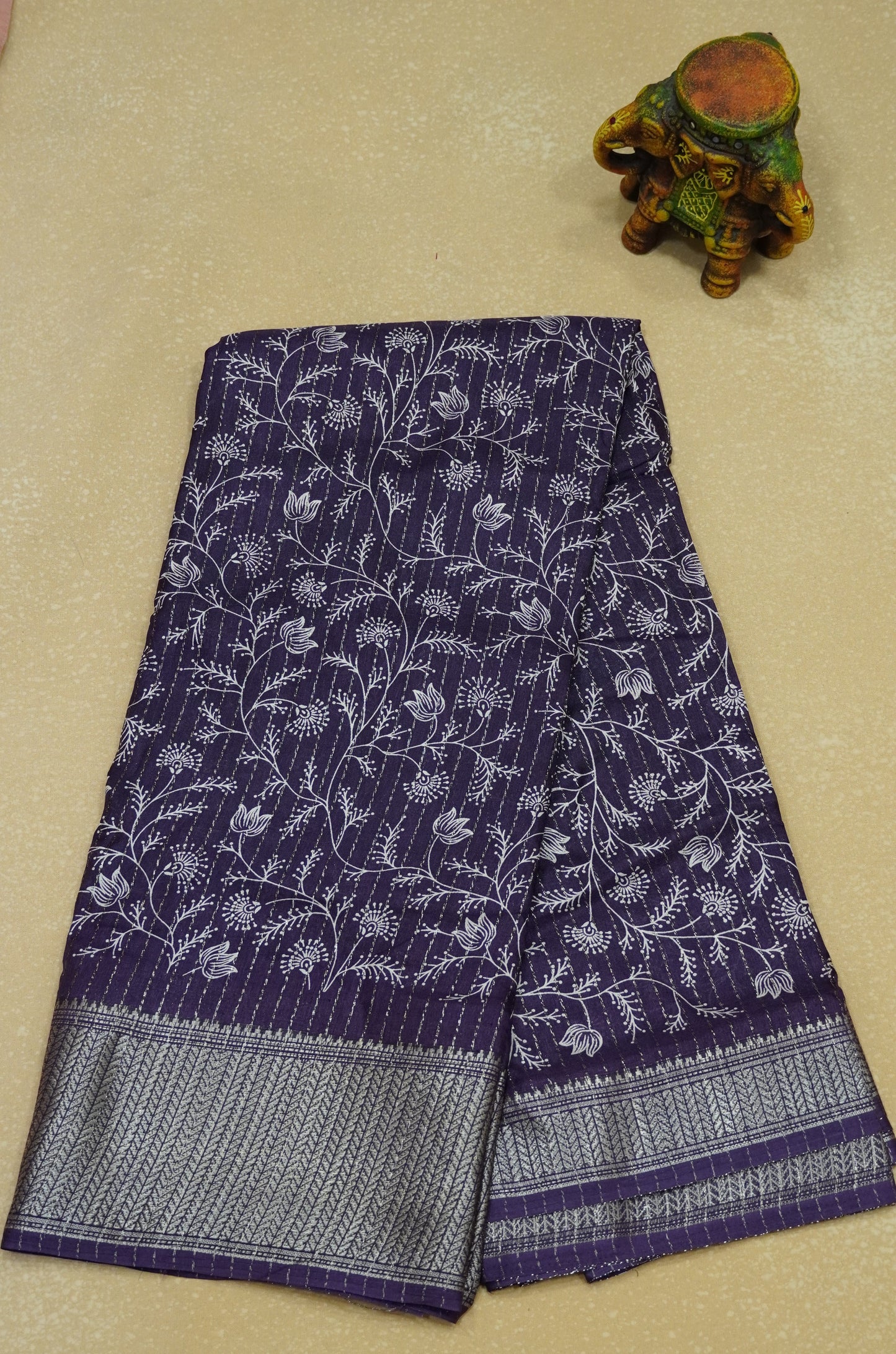 Dola Silk Saree Zari Lines-Purple