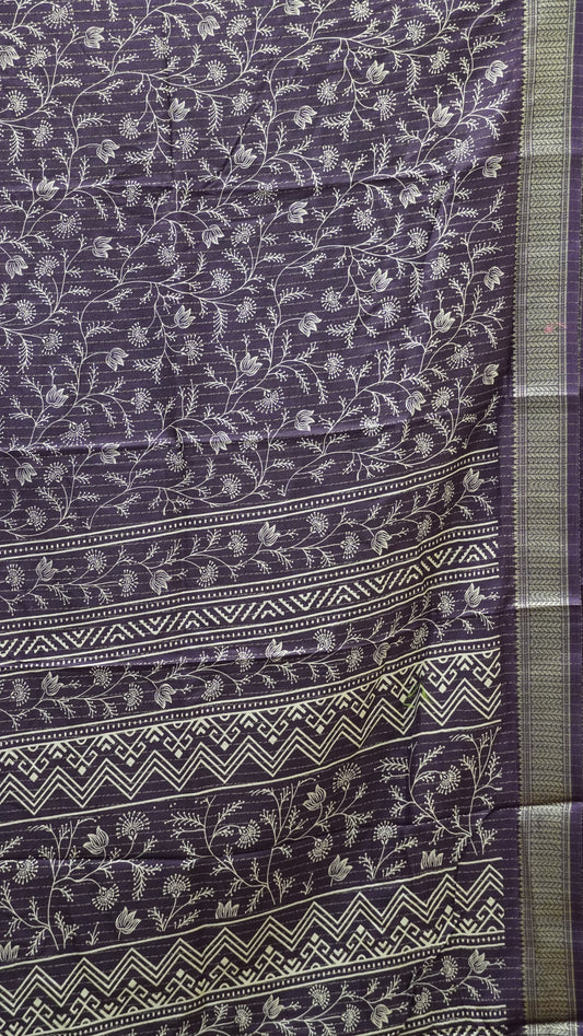 Dola Silk Saree Zari Lines-Purple