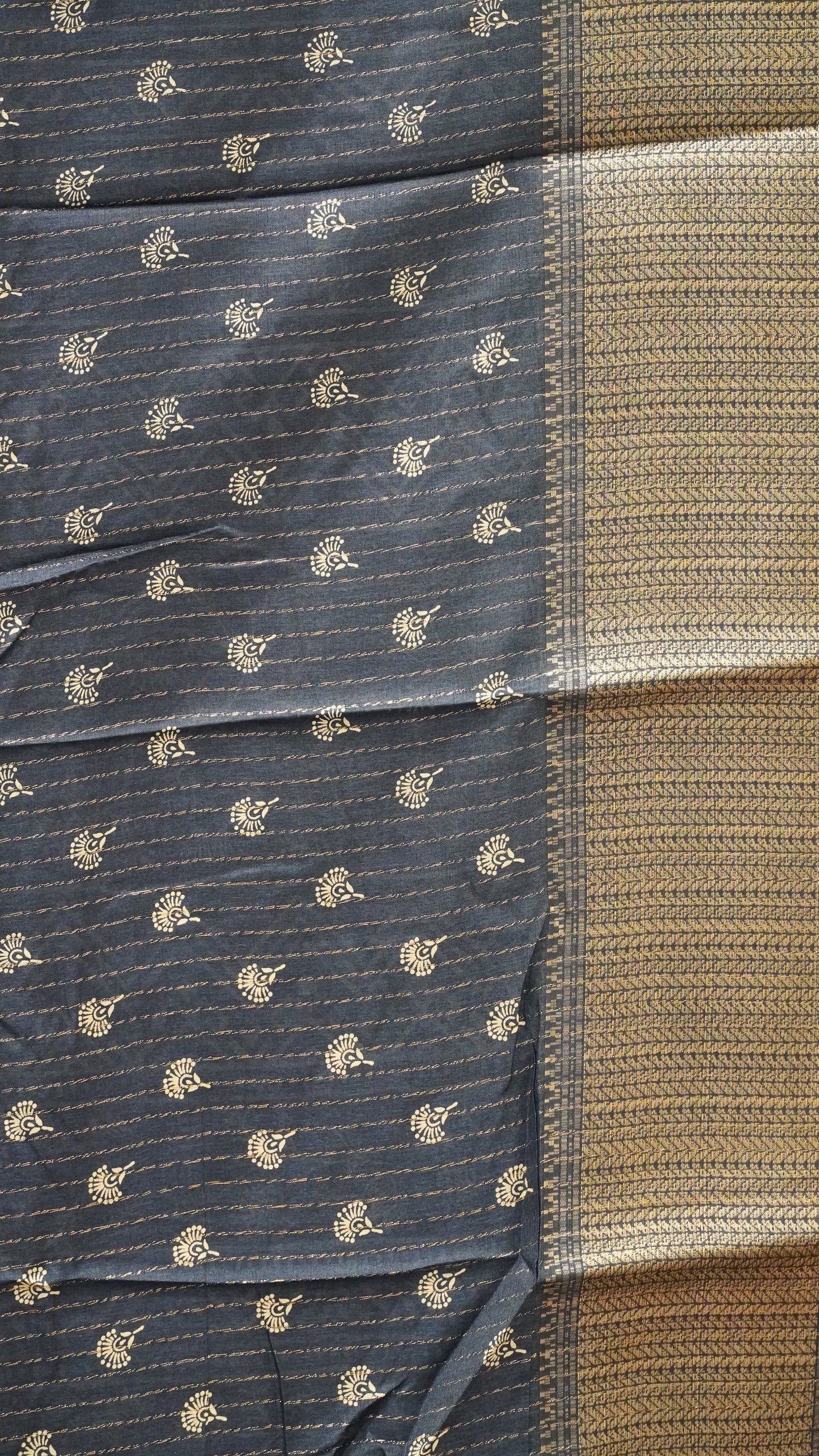 Dola Silk Saree Zari Lines-Blue