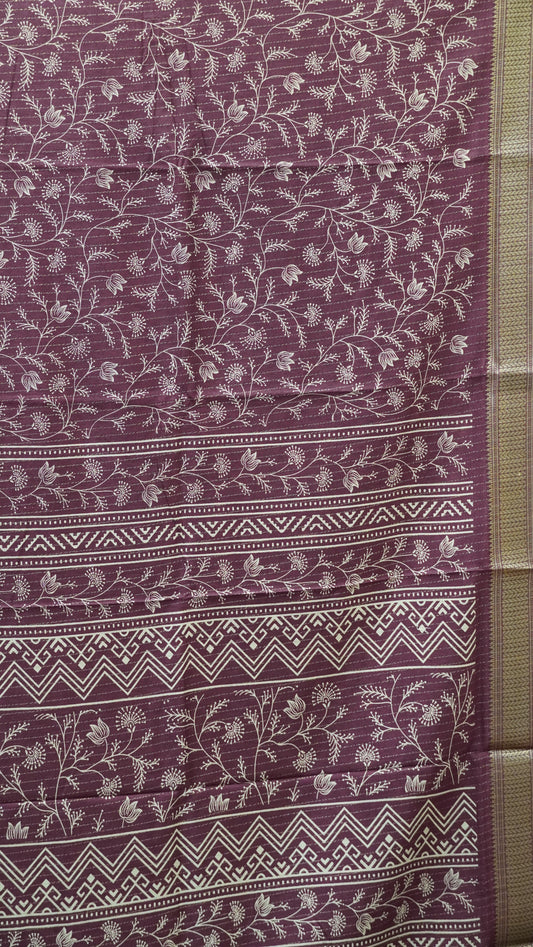 Dola Silk Saree Zari Lines-Wine