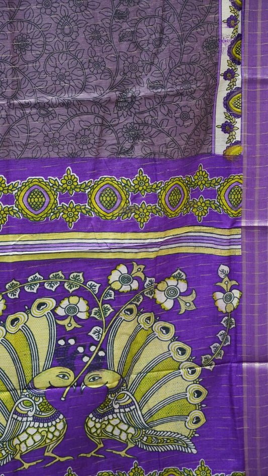 Dola Silk Saree Zari Lines-Voilet