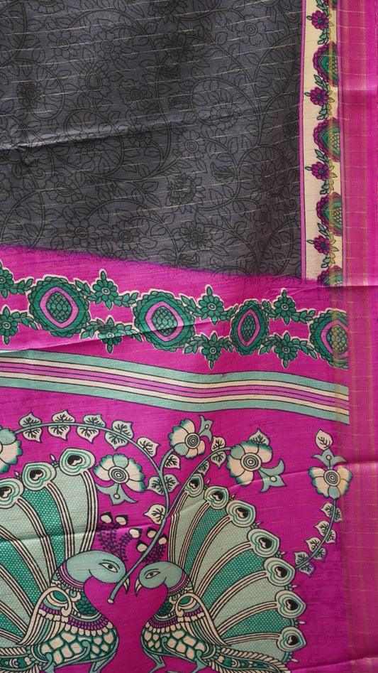 Dola Silk Saree Zari Lines-Magenta