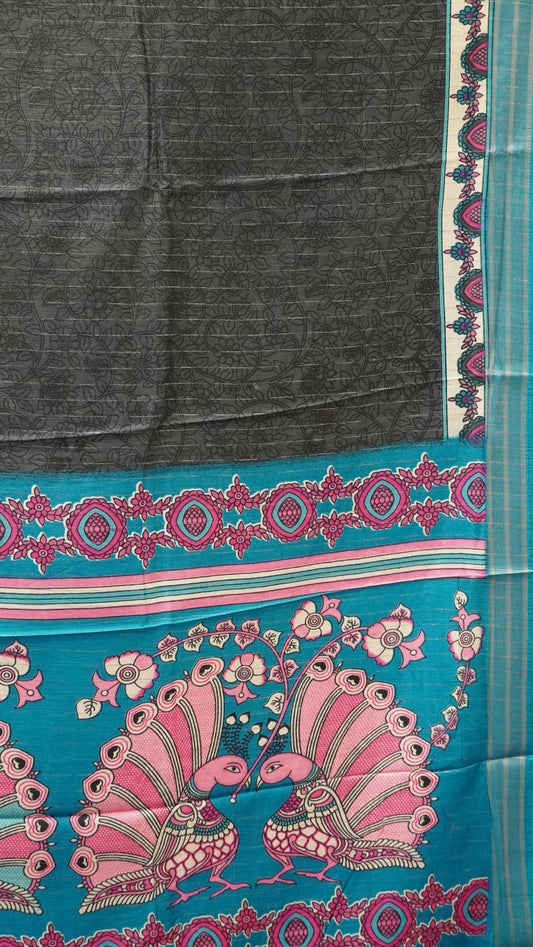 Dola Silk Saree Zari Lines-Blue