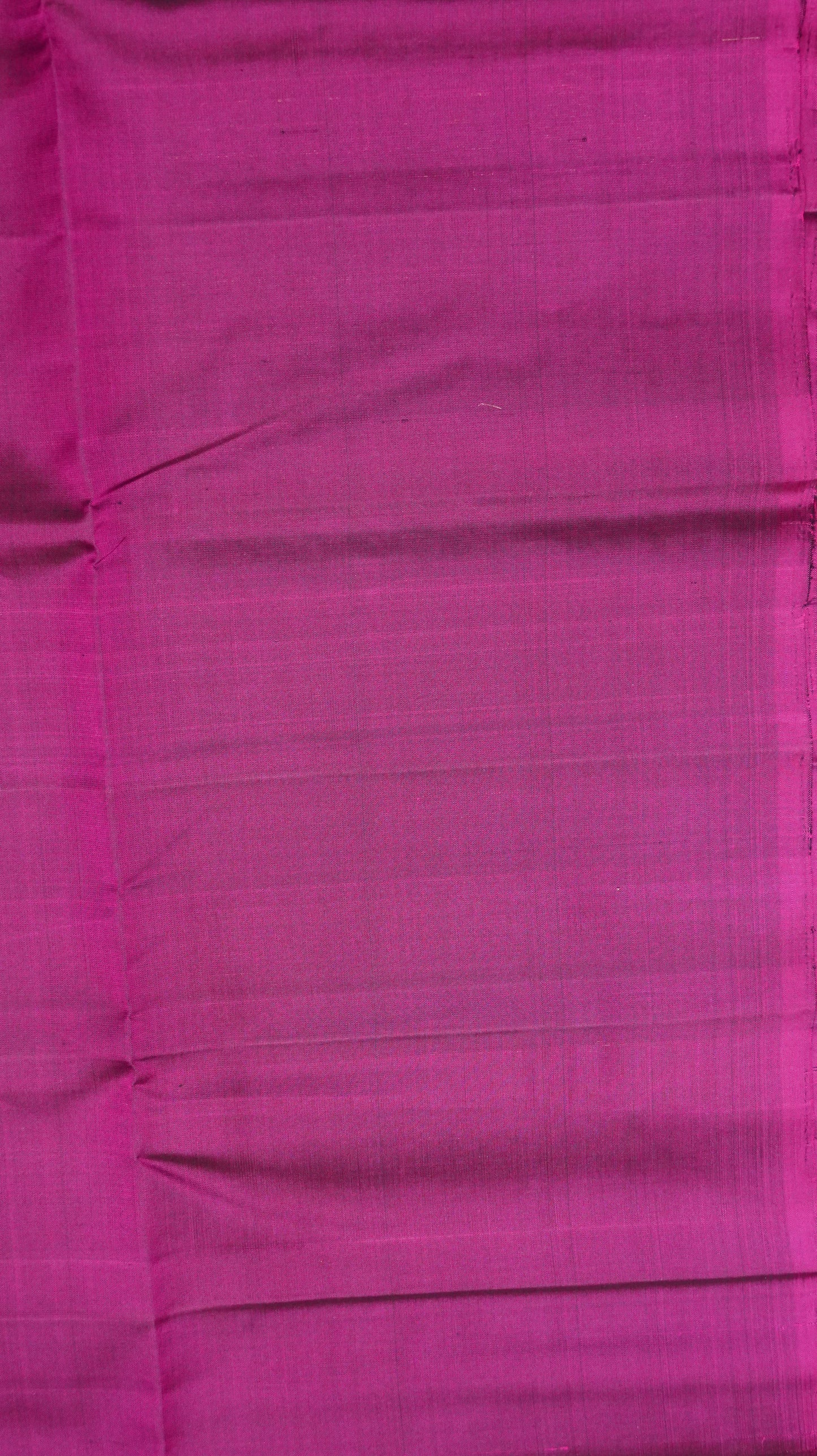 Pure Silk Saree - Magenta Elephant Border