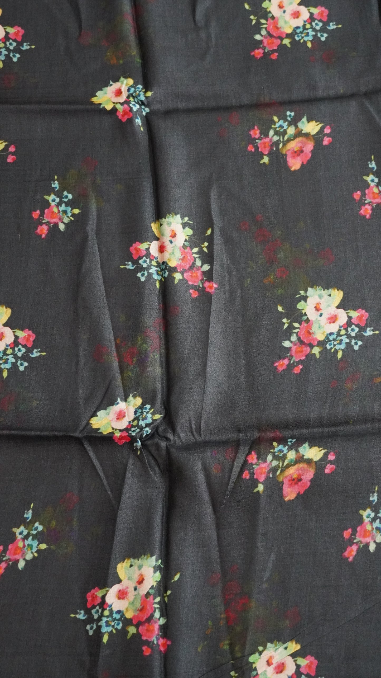 Pure Tussar Saree - Floral Grey