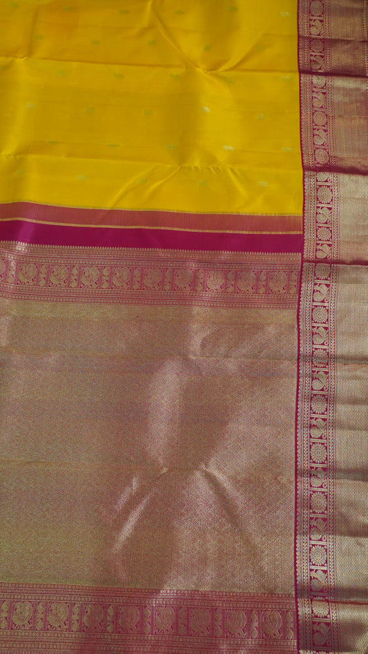 Pure Kanjivaram Silk Saree- Mango Yellow