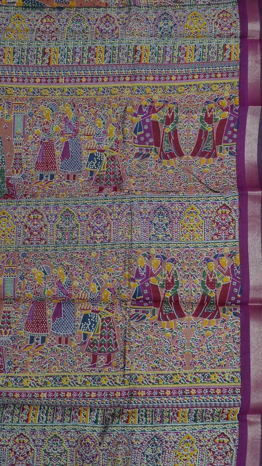 Malai Cotton Saree - Pale Orange