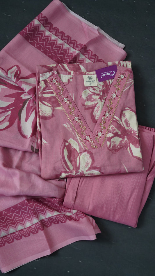 3 Pcs Salwar Suit - Pastle Pink