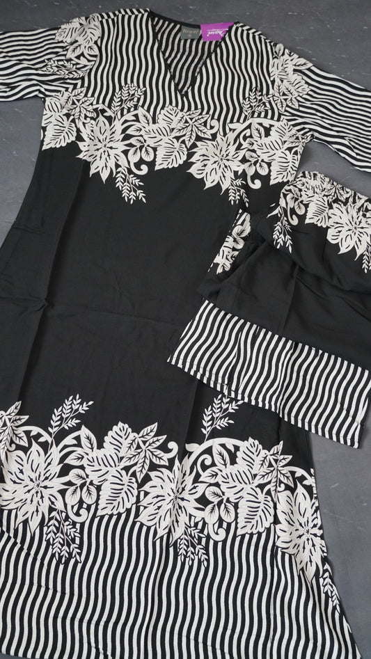 2 Pcs Kurti Set - Black