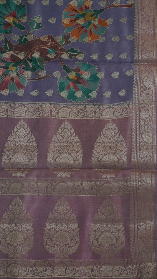 Pure Banarasi Saree Chiniya Silk - Lavender
