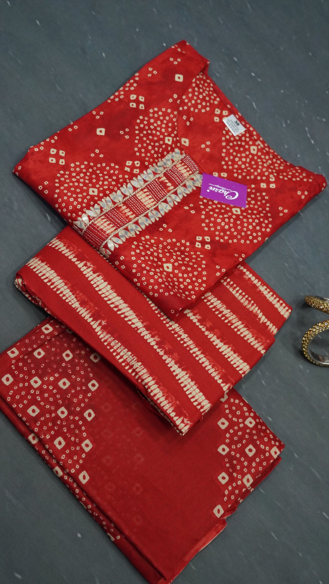 3 Pcs Bandhini Salwar Set