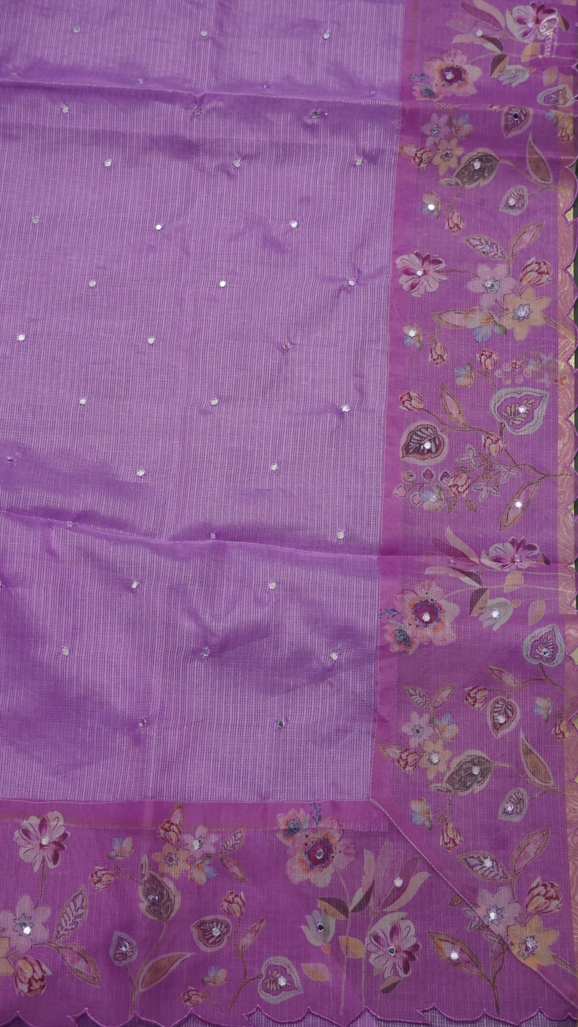 Kota Saree - Mirror Work Purple
