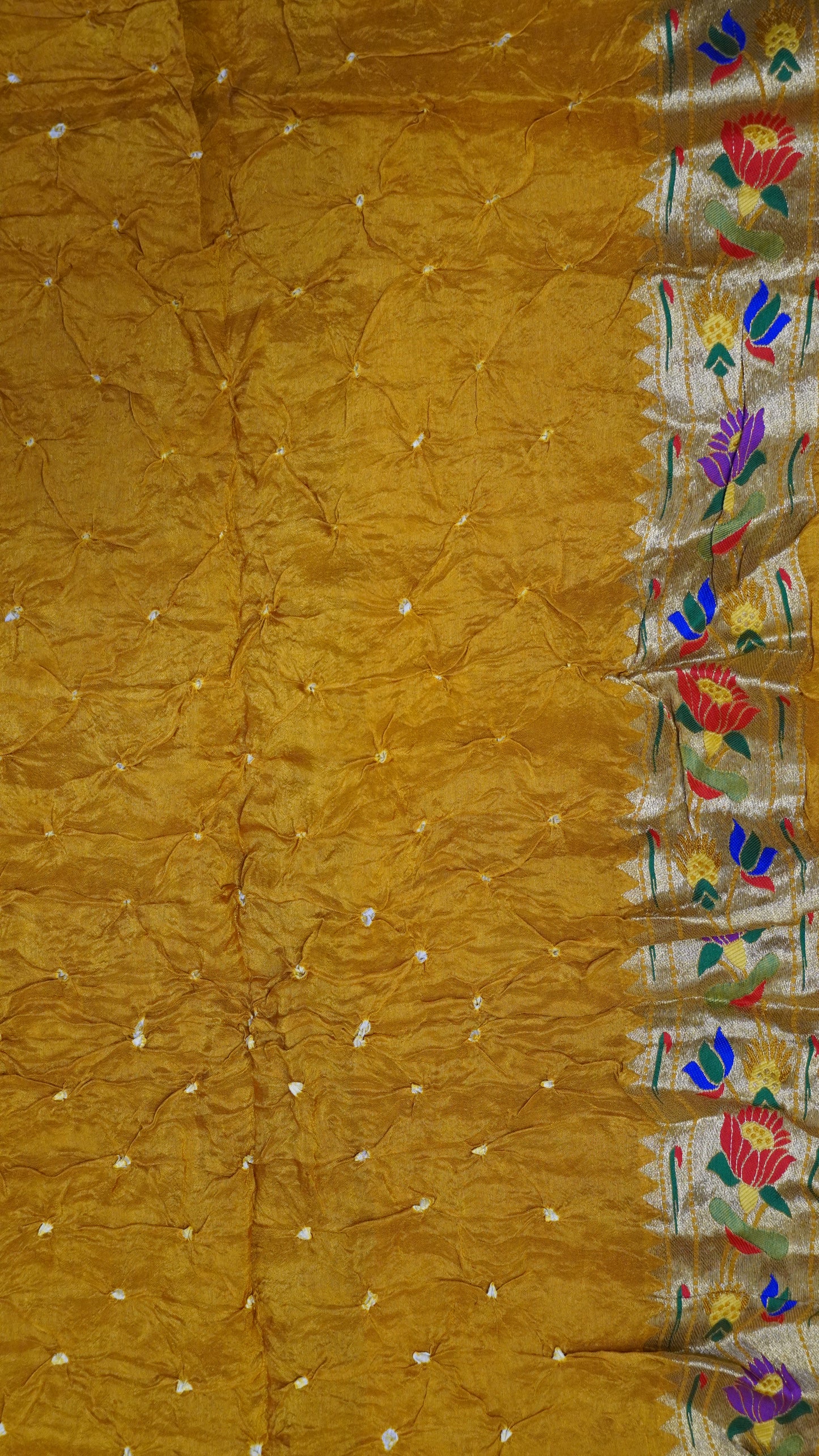 Crush Bandhini Saree - Paithani Yellow