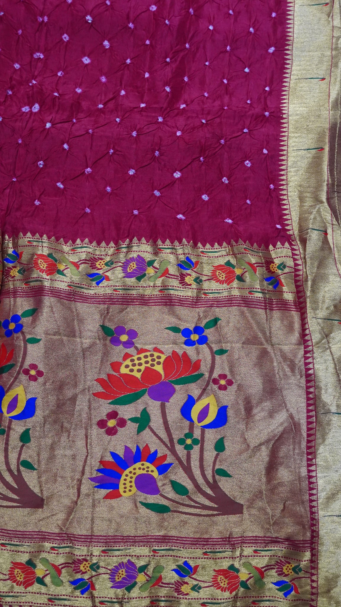 Crush Bandhini Saree - Paithani Pink