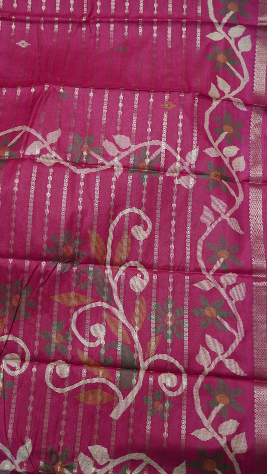 Dola Silk Saree - Body Zari Pink
