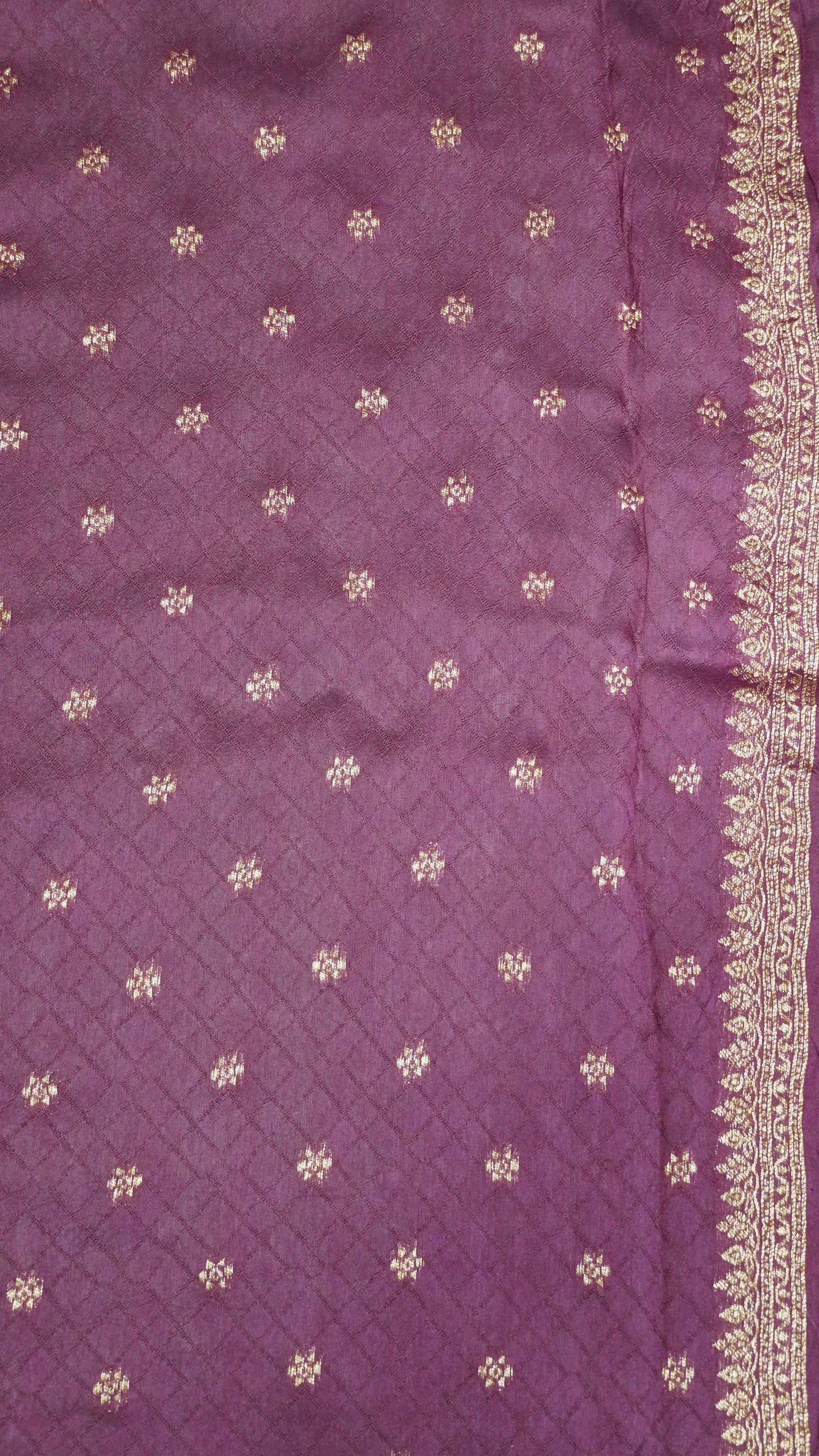 Banarasi Tussar - Round Buta Maroon