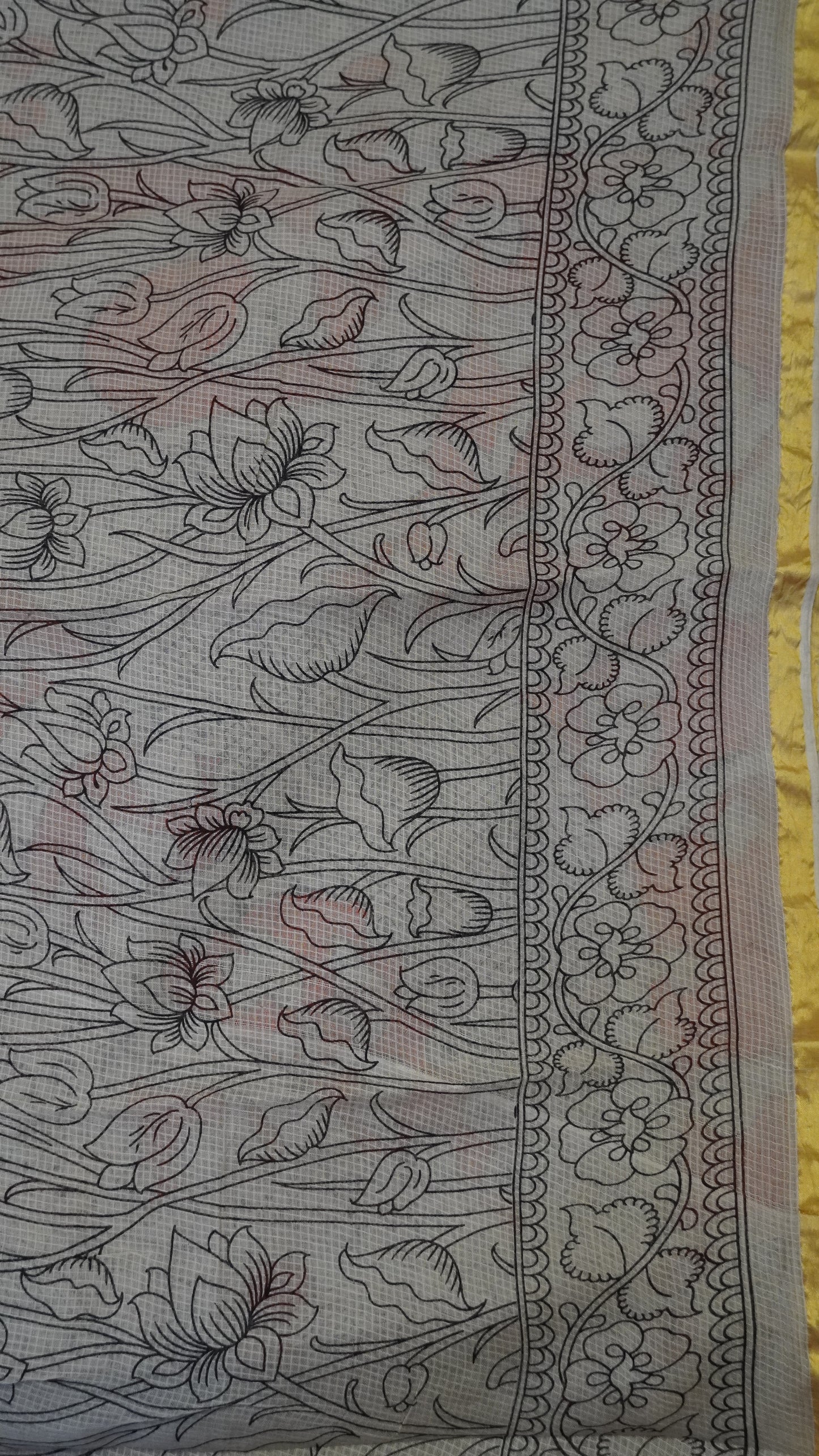 Kalamkari cotton Saree- Orange