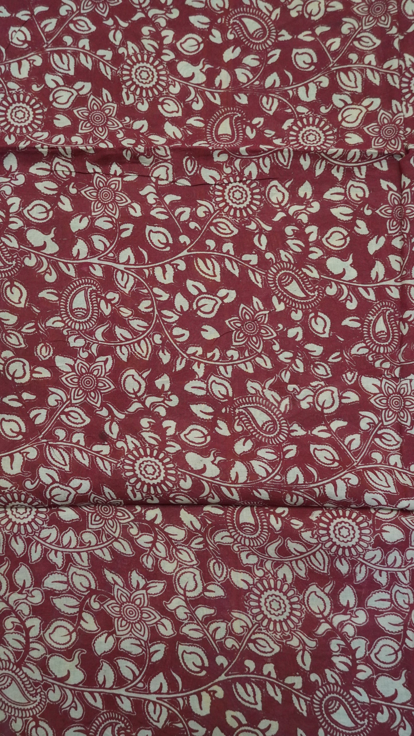 Kalamkari Saree-Beige-Maroon