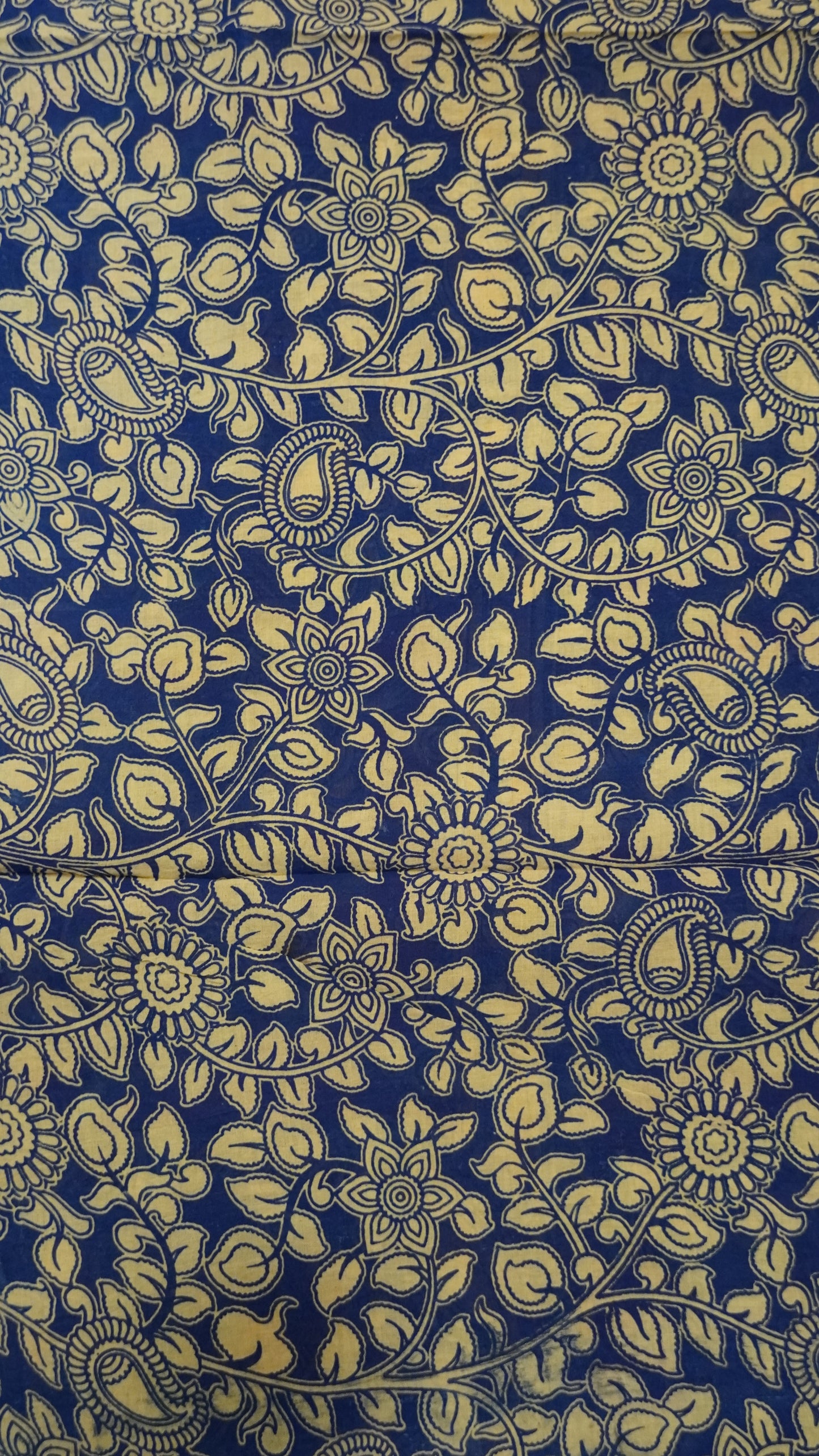 Kalamkari Saree-Maroon-Blue