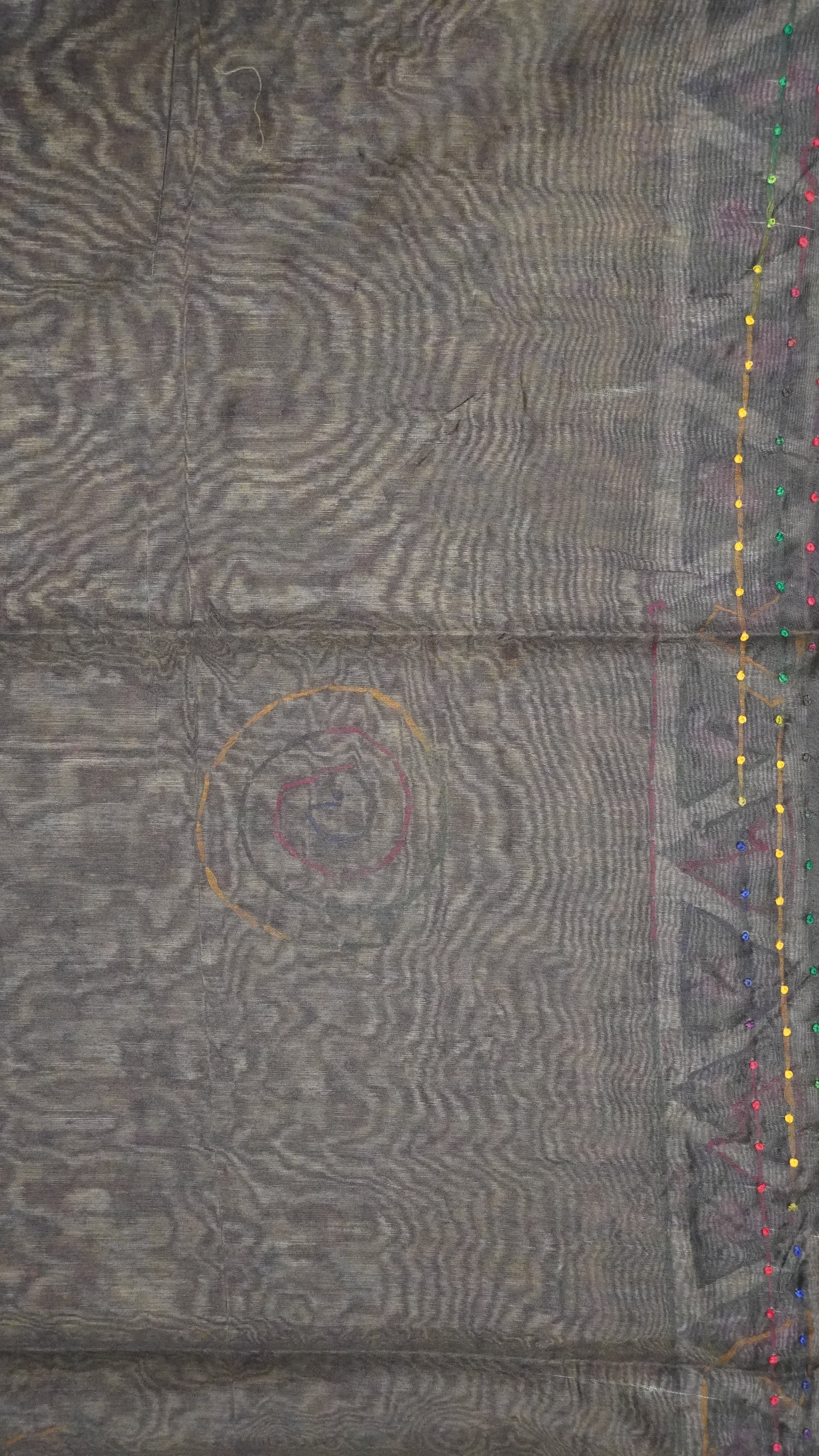 Bhagalpur Tussar - French Knot- Brown