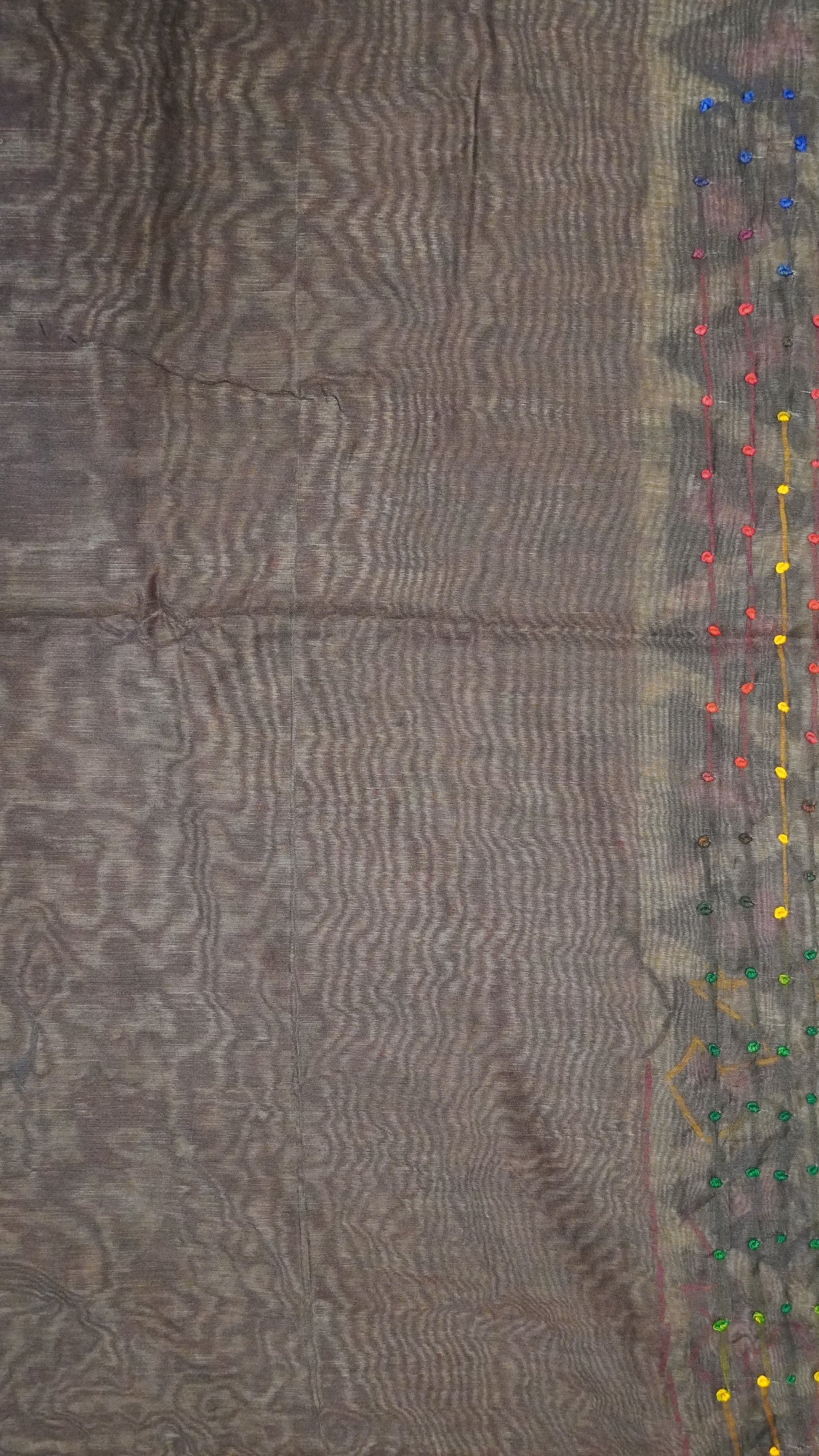Bhagalpur Tussar - French Knot- Maroon