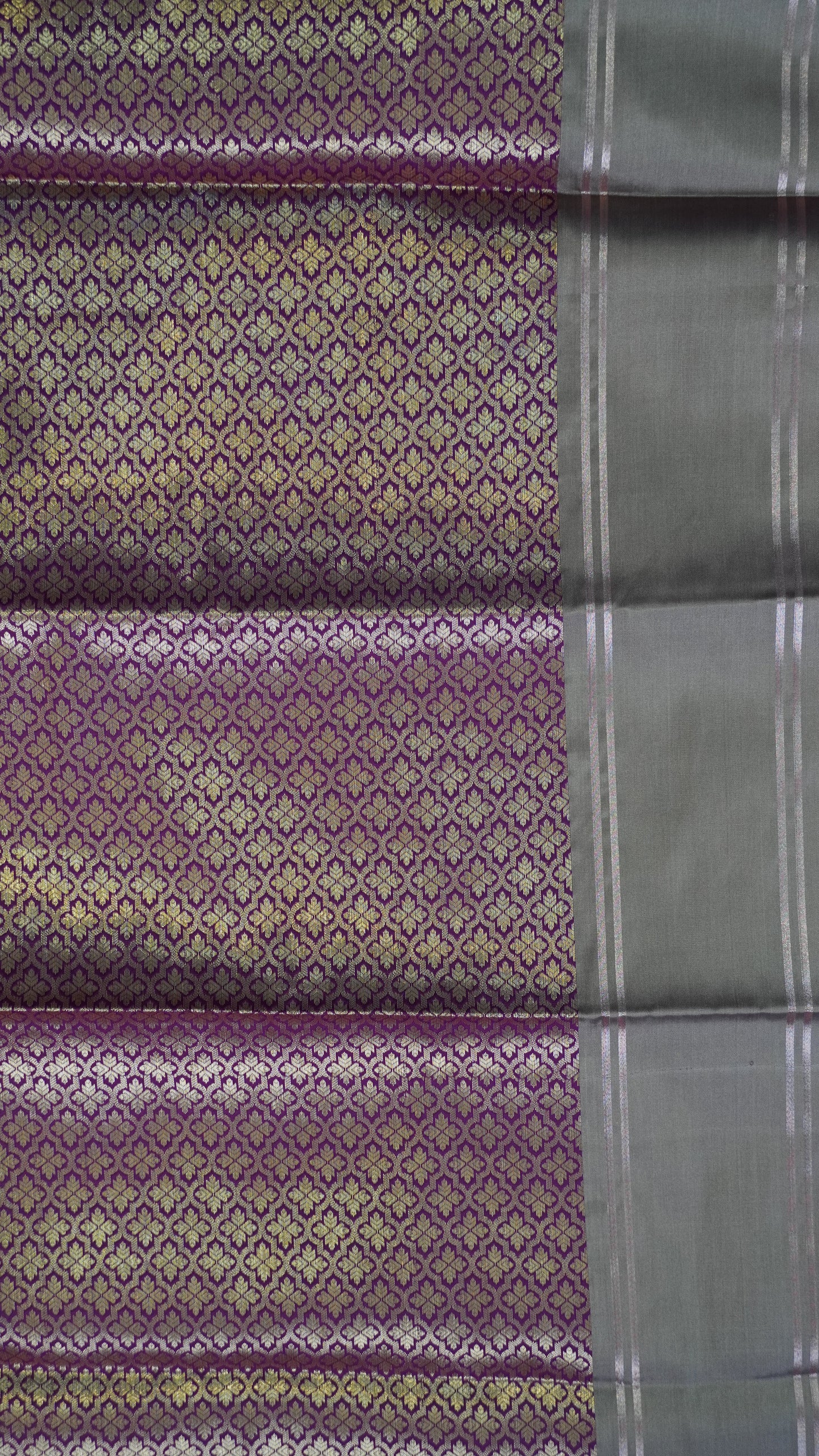 Semi Soft Silk Saree- Wine-Beige