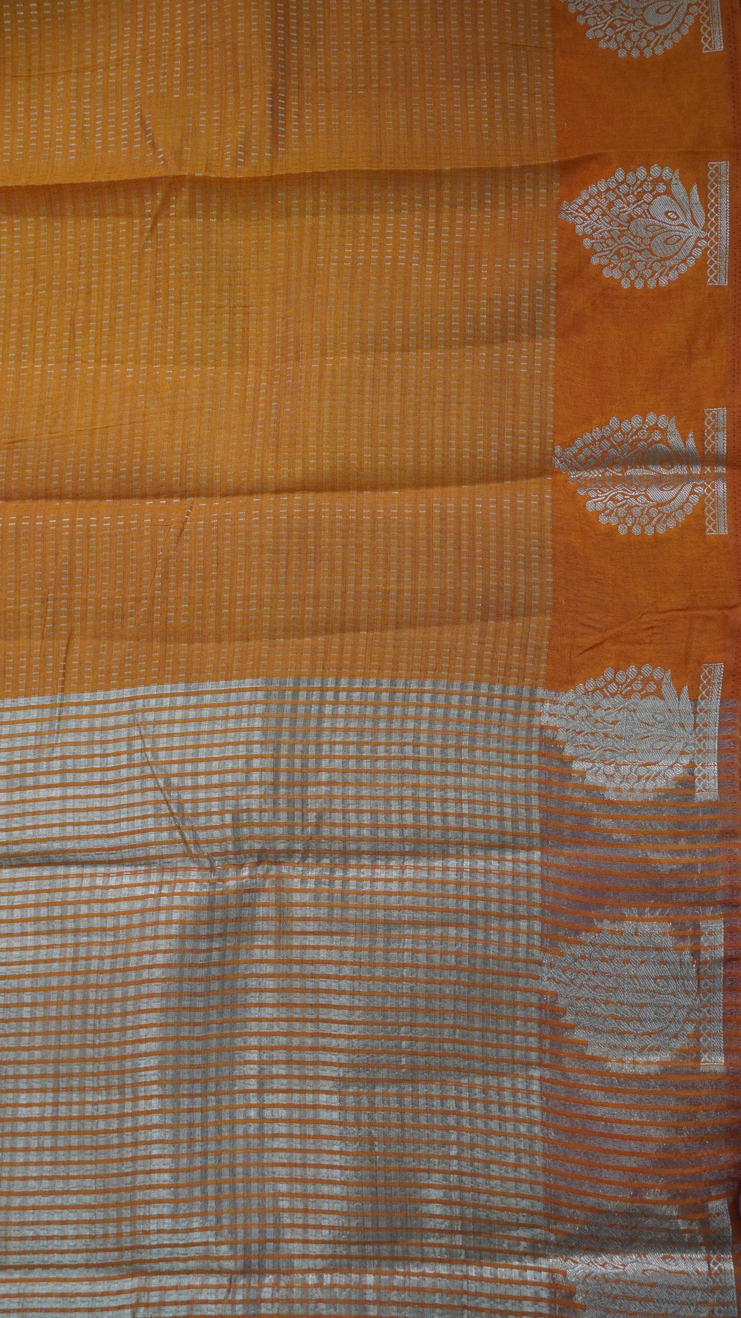 Semi Tussar- Mini Zari Lines Mustard