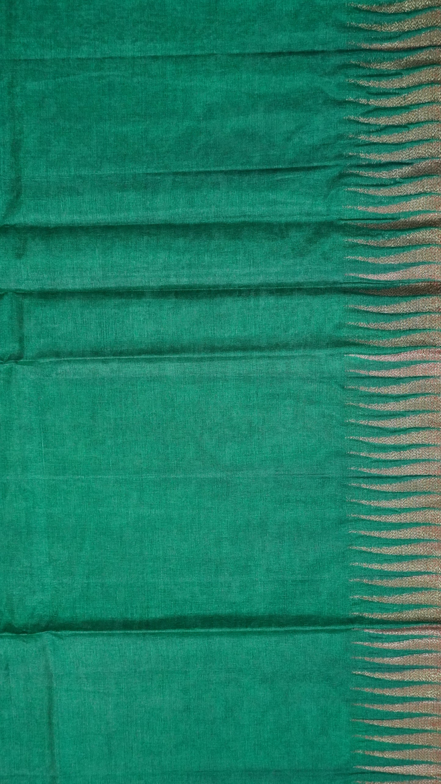 Pure Tussar Saree- Tower Border Dark Purple