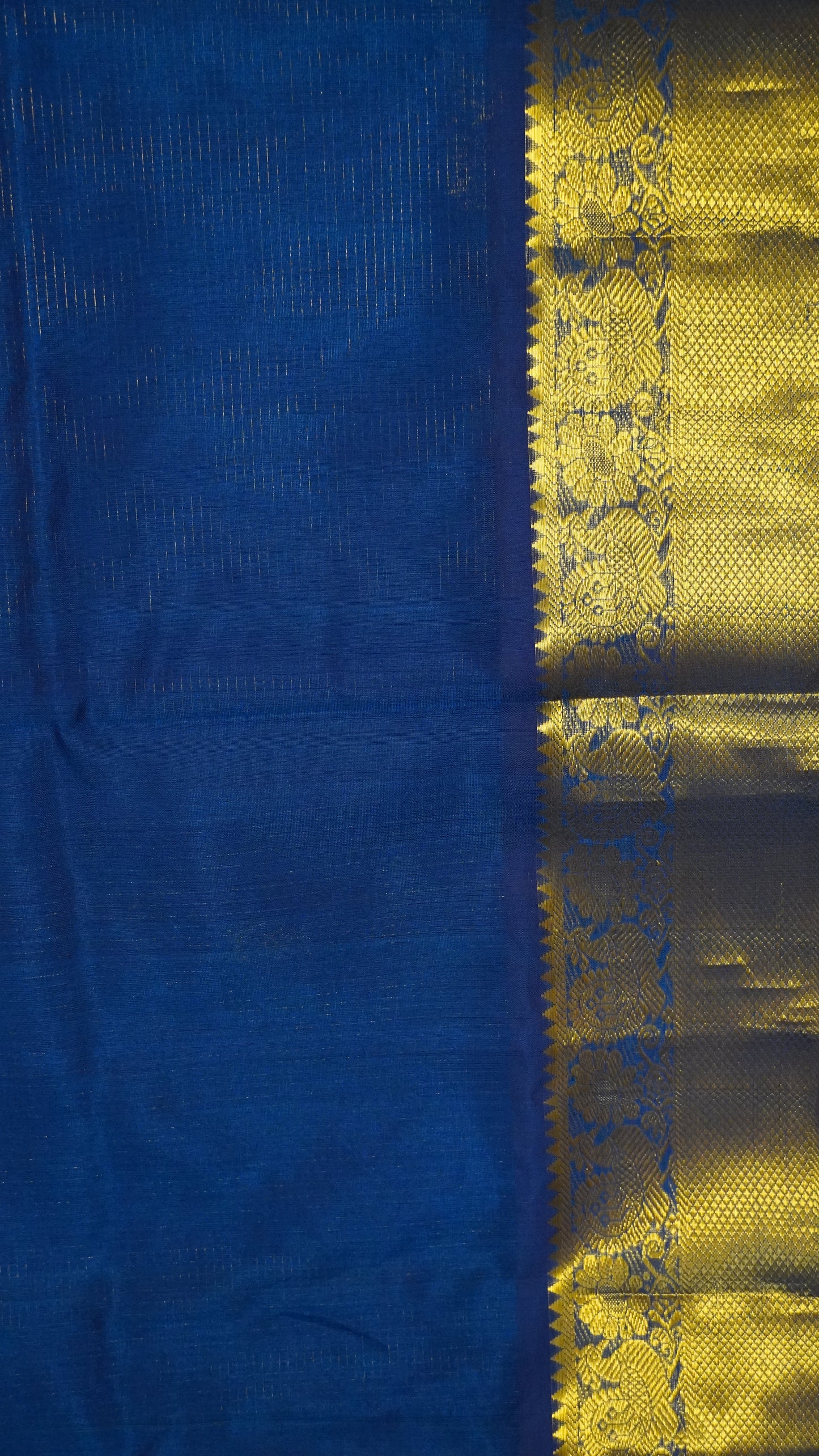 Pure Silk Cotton Saree - Mini Zari Checks Peacock Blue