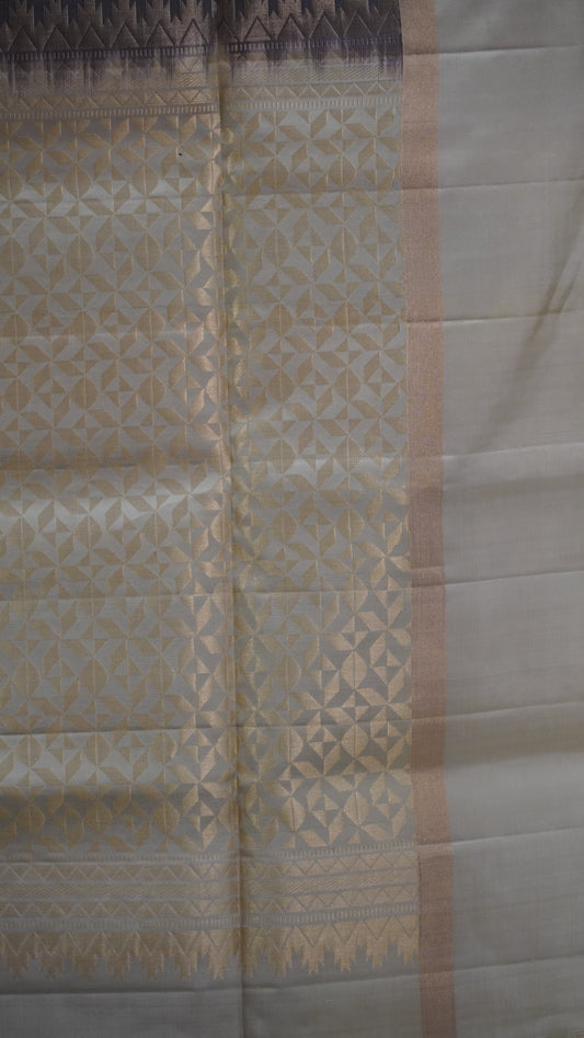 Pure Soft Silk Saree - Brown-Beige