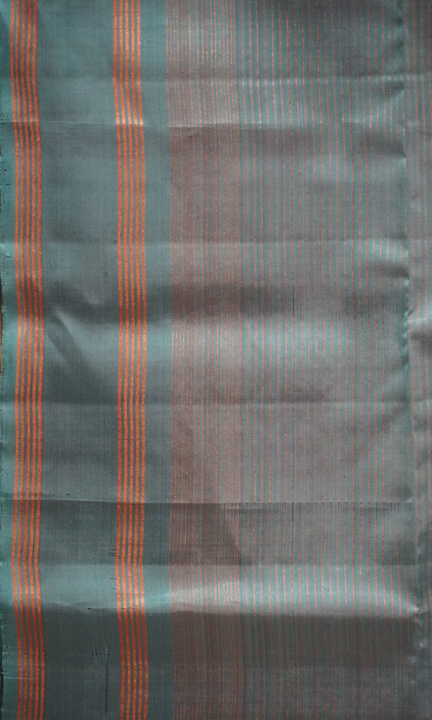 Pure Soft Silk Saree - Brown-Teal Blue