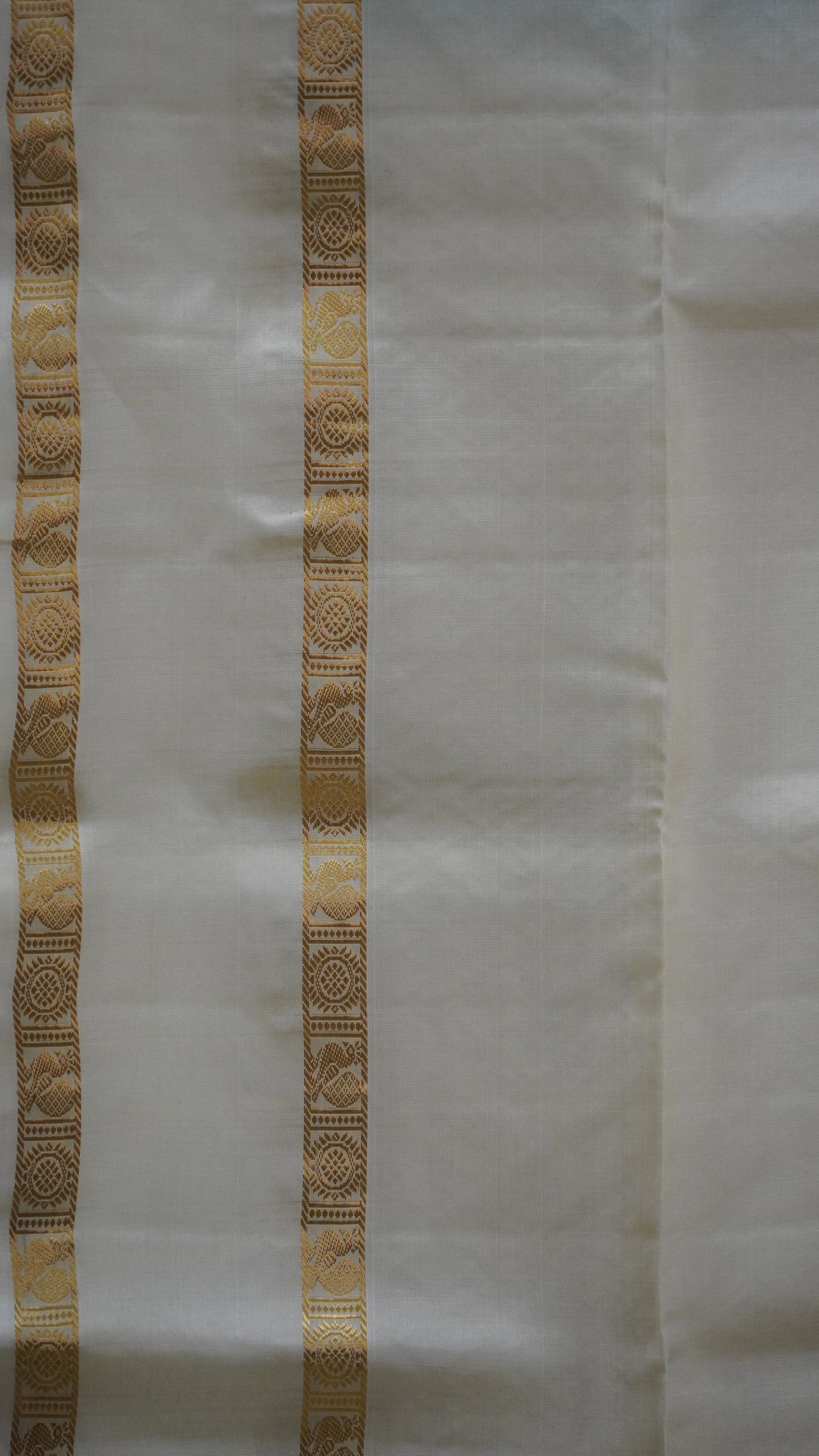 Pure Soft Silk Saree - Green-Off white