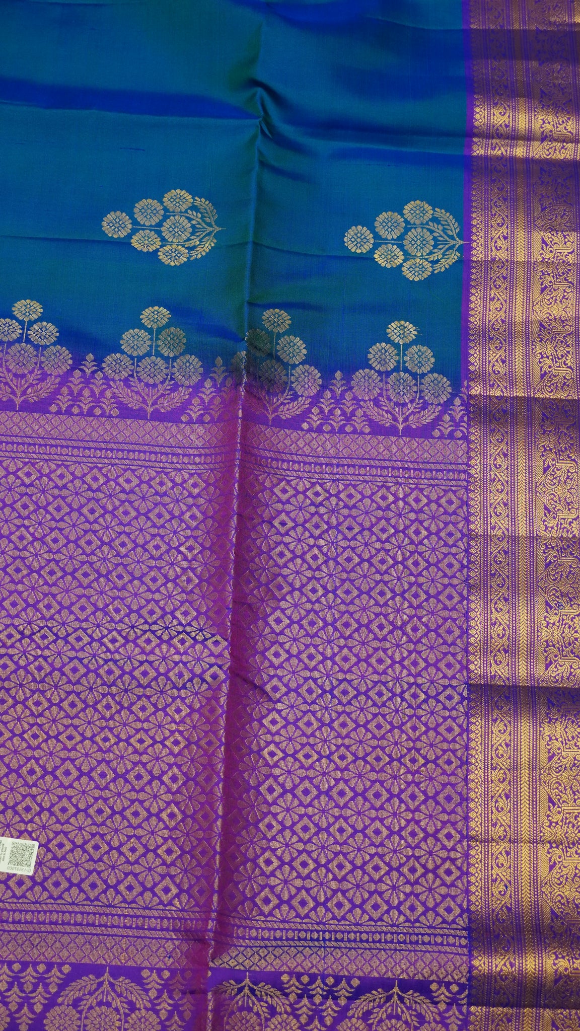 Pure Silk Saree Saree - Peacock Blue - Blue