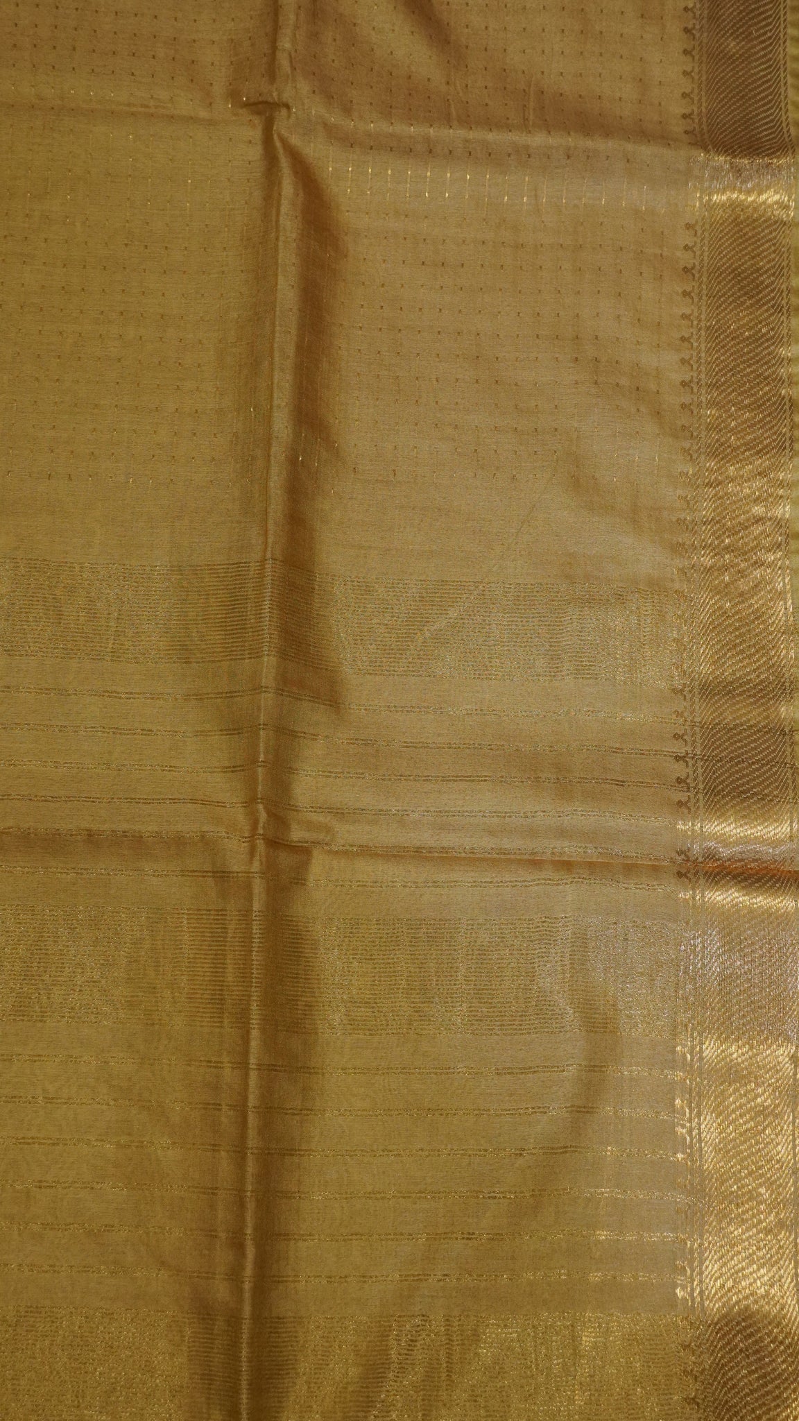 Semi Bhagalpur Tussar - Zari Dots Gold