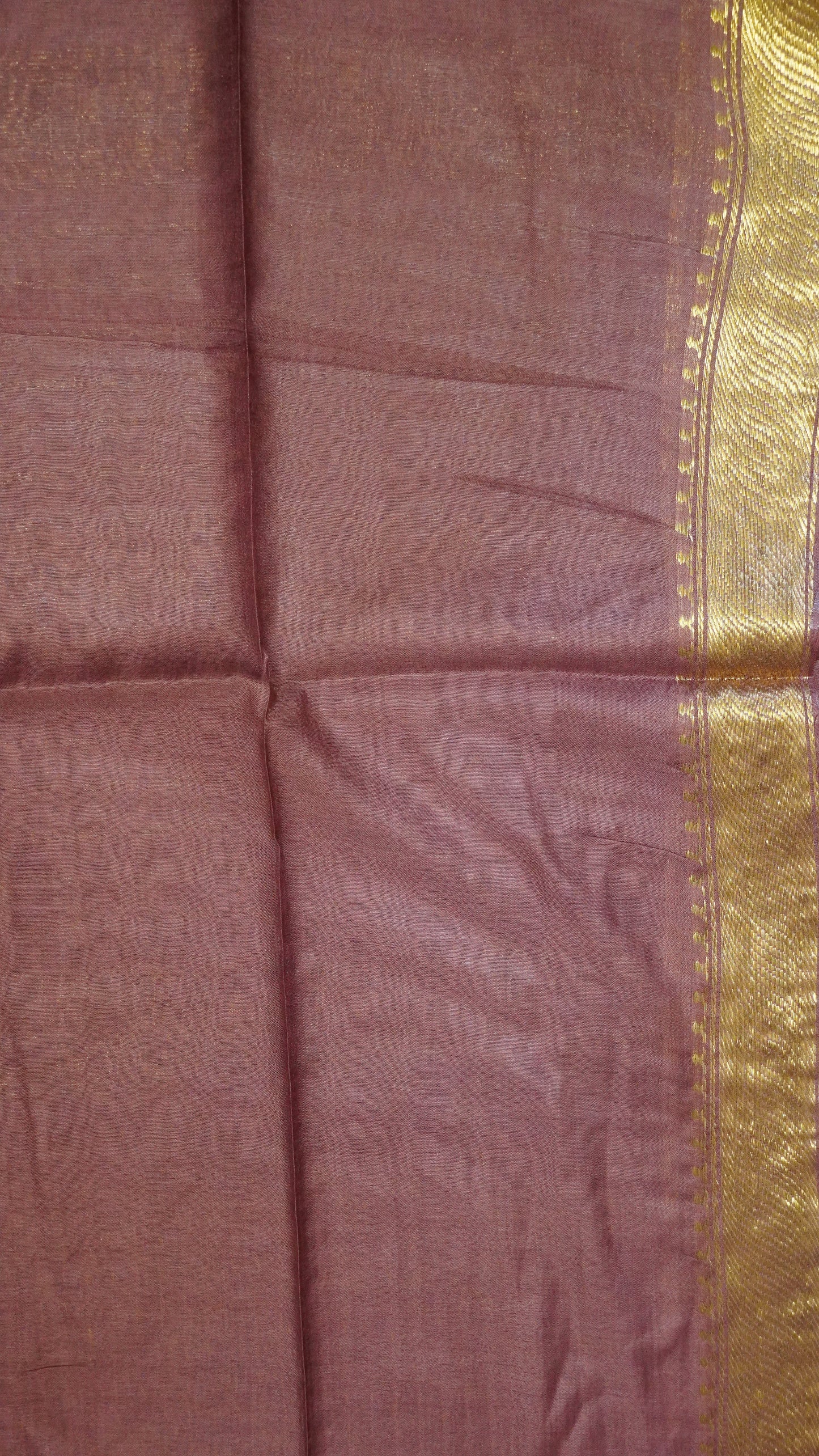 Semi Bhagalpur Tussar - Zari Dots Muted Maroon