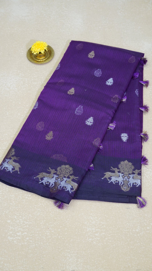 Art Zari Kota Deer Print - Purple