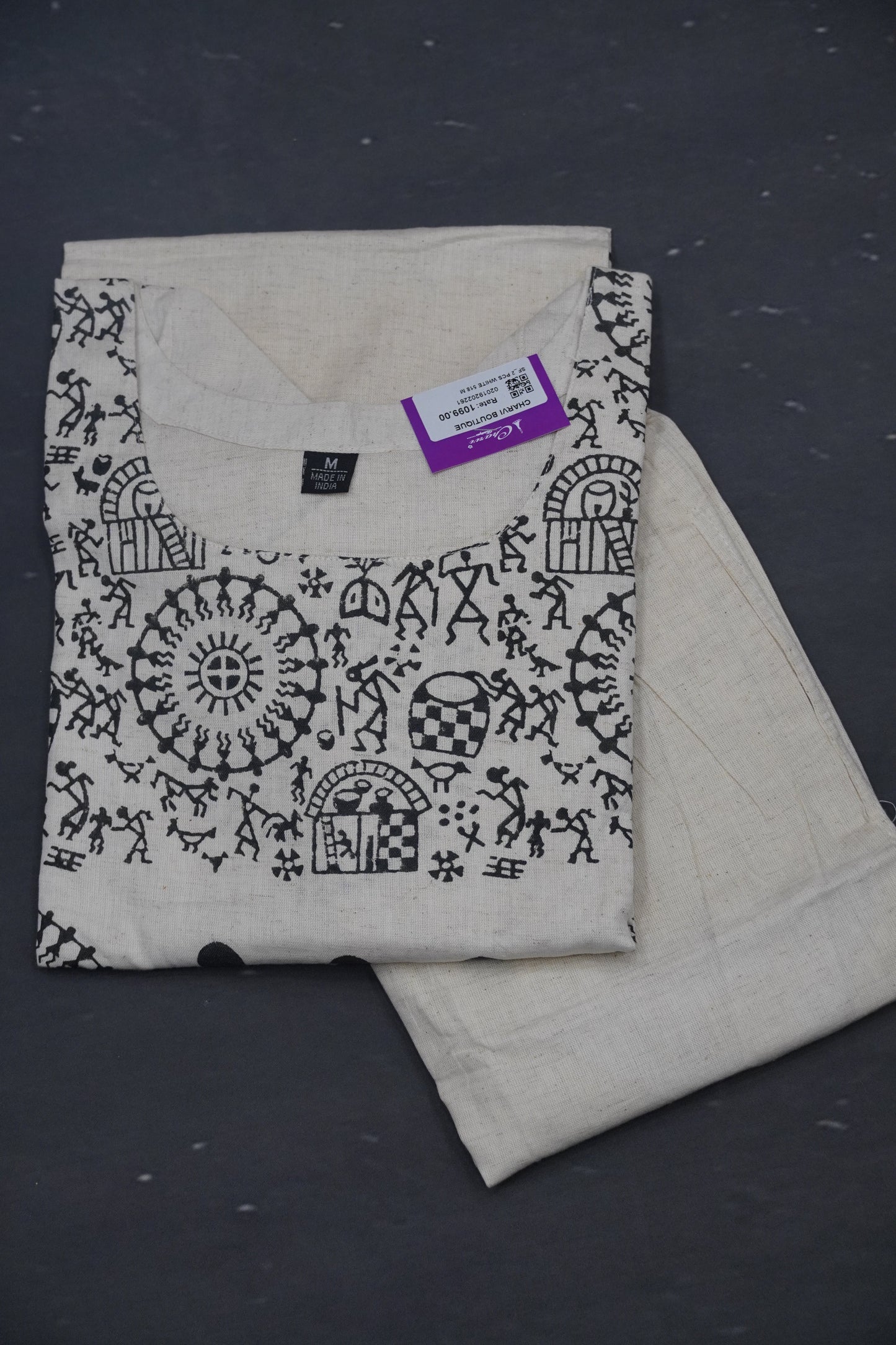 Cord Set-Warli Print Sandal & Black